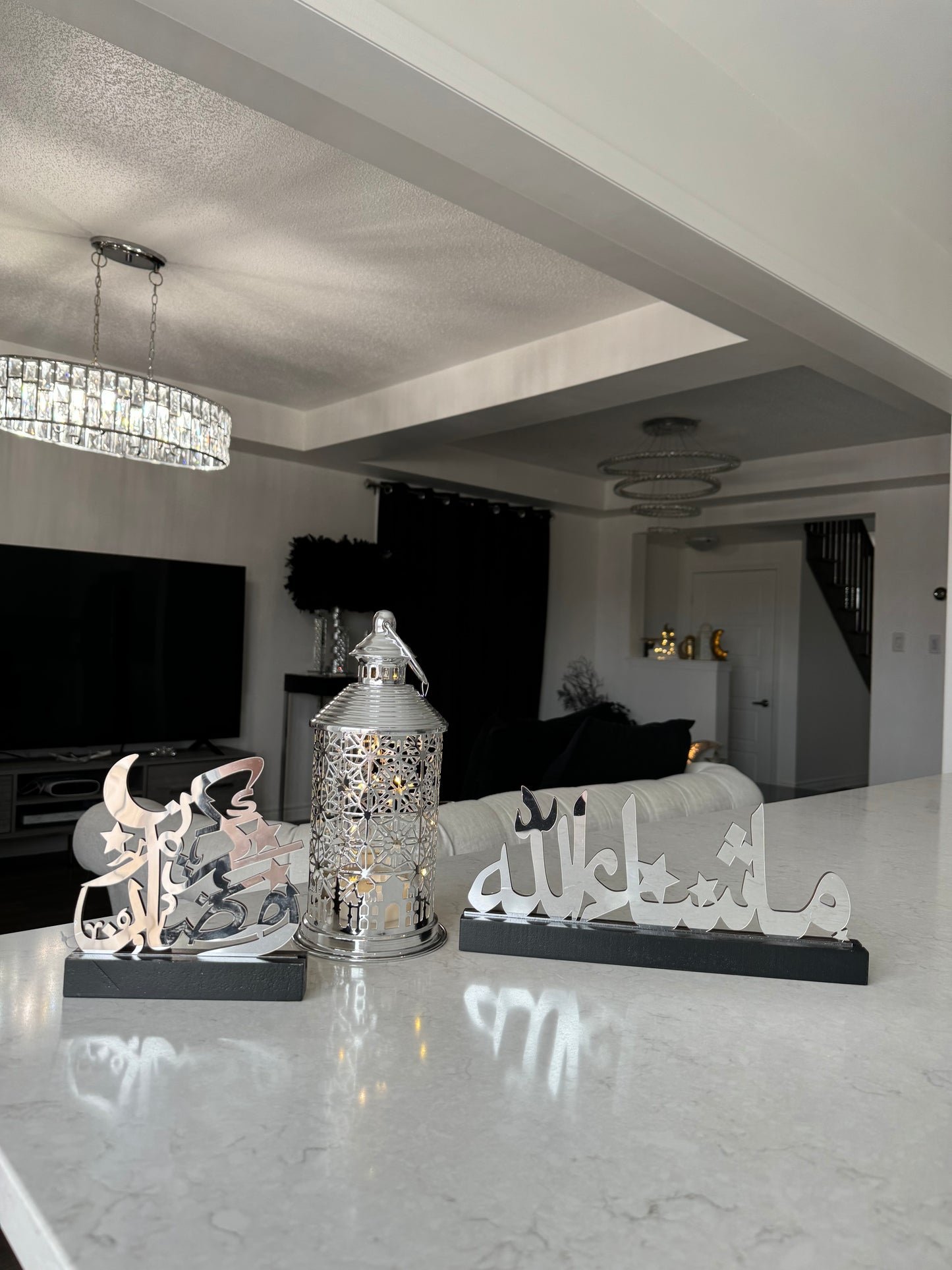 Ramadan Lantern with Lights and Singing- Silver