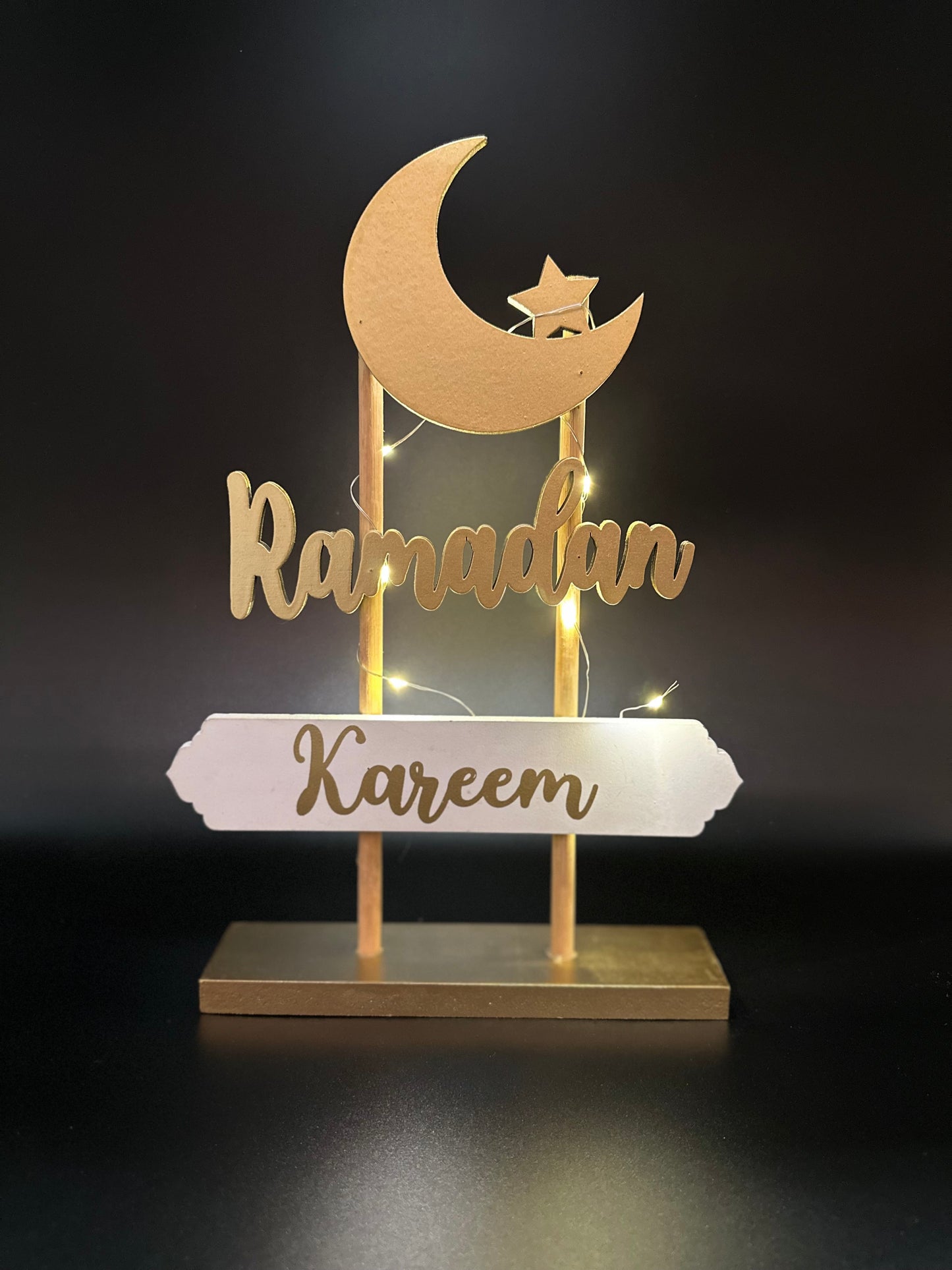 Ramadan Kareem Wooden with lights Tabletop