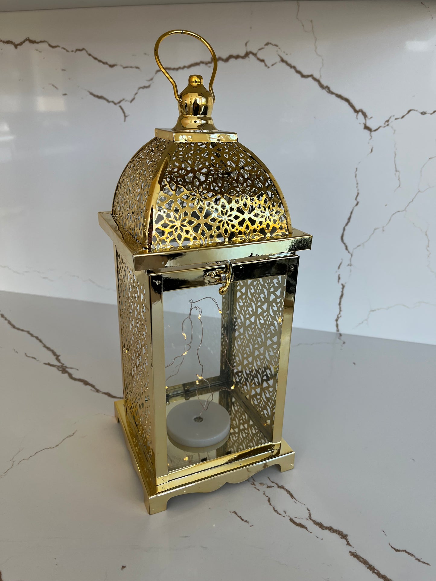 Medium Ramadan Lantern with Lights and Singing- Gold