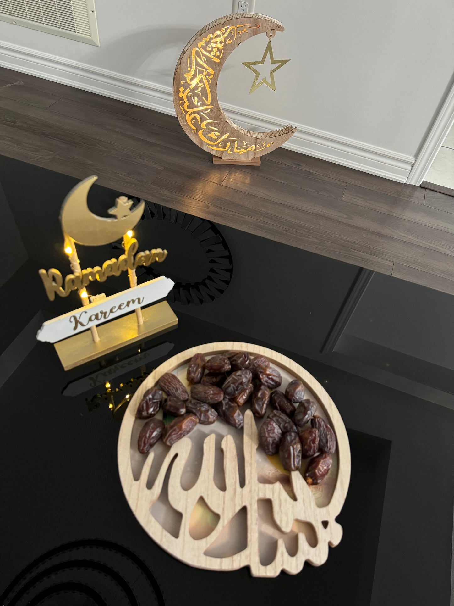 Ramadan Kareem Wooden with lights Tabletop