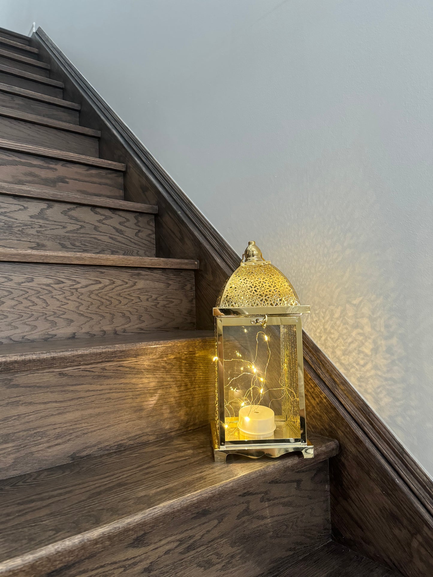 Medium Ramadan Lantern with Lights and Singing- Gold
