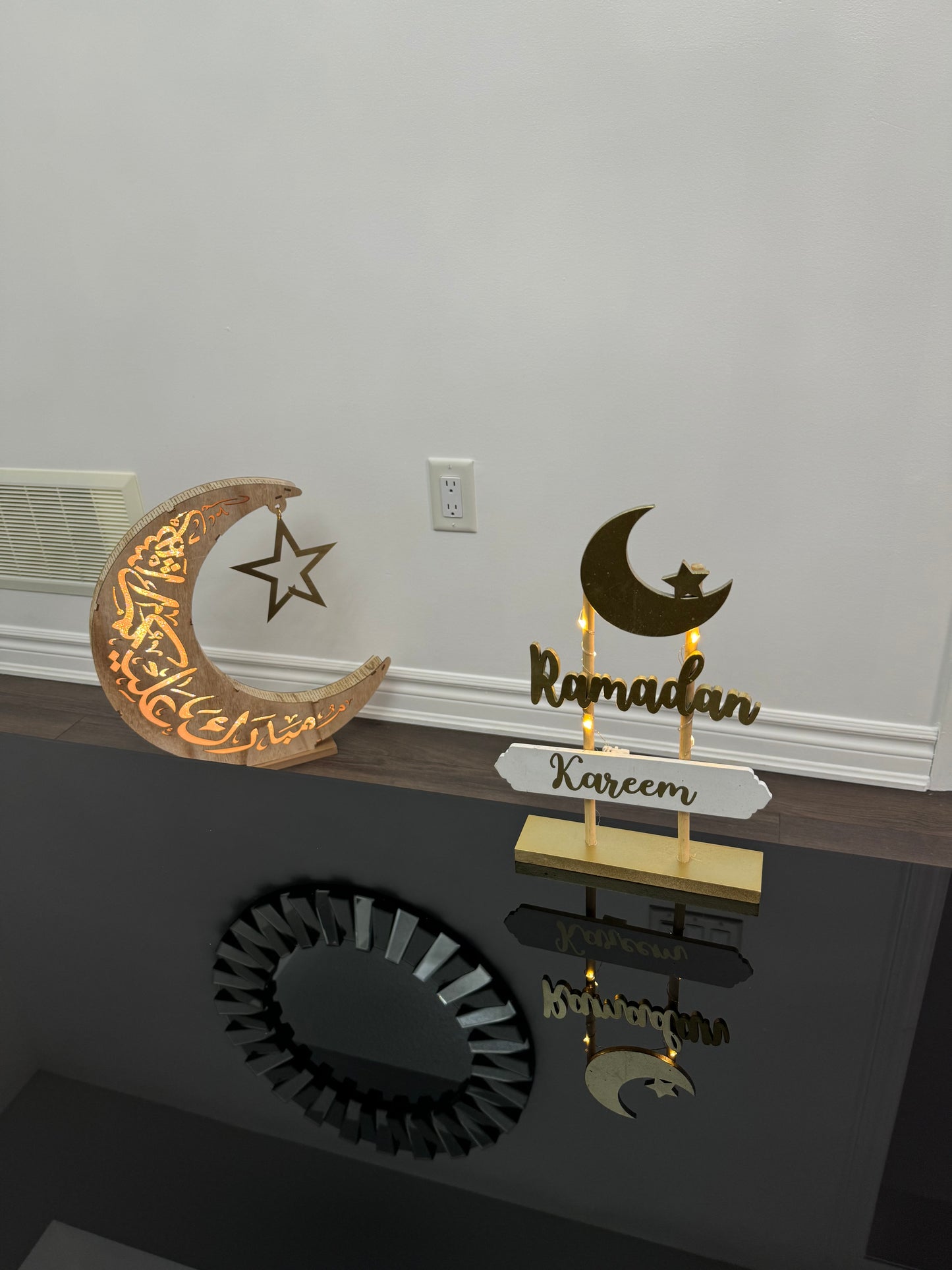 Ramadan Kareem Wooden with lights Tabletop