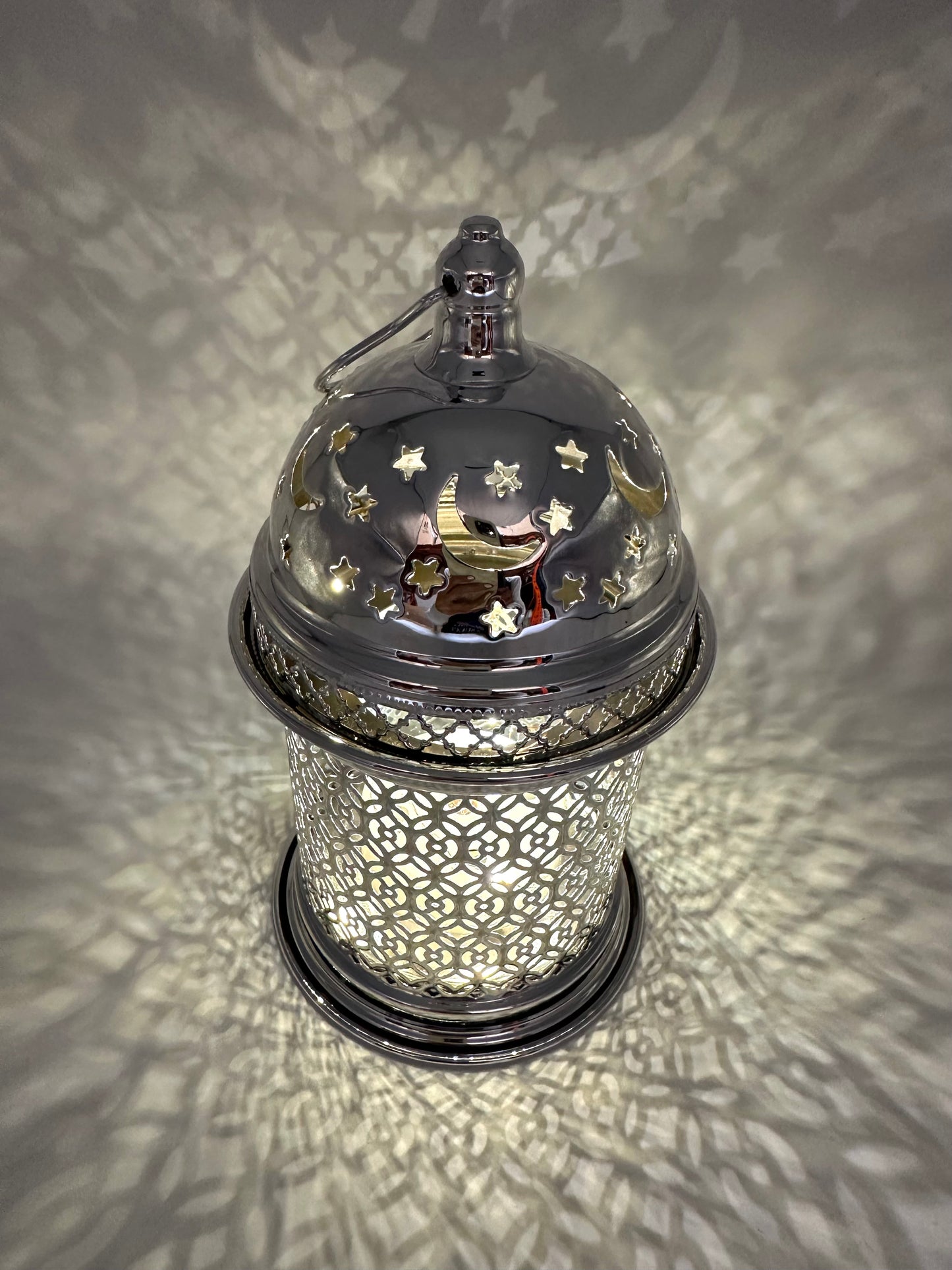 Ramadan Lantern with Lights and Singing- Silver