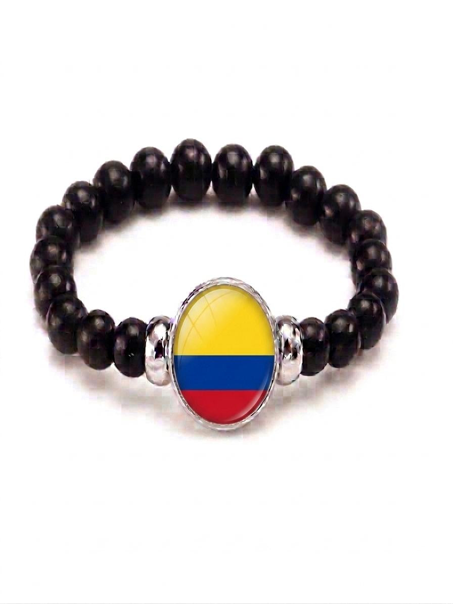 Colombia Flag Beaded Bracelet