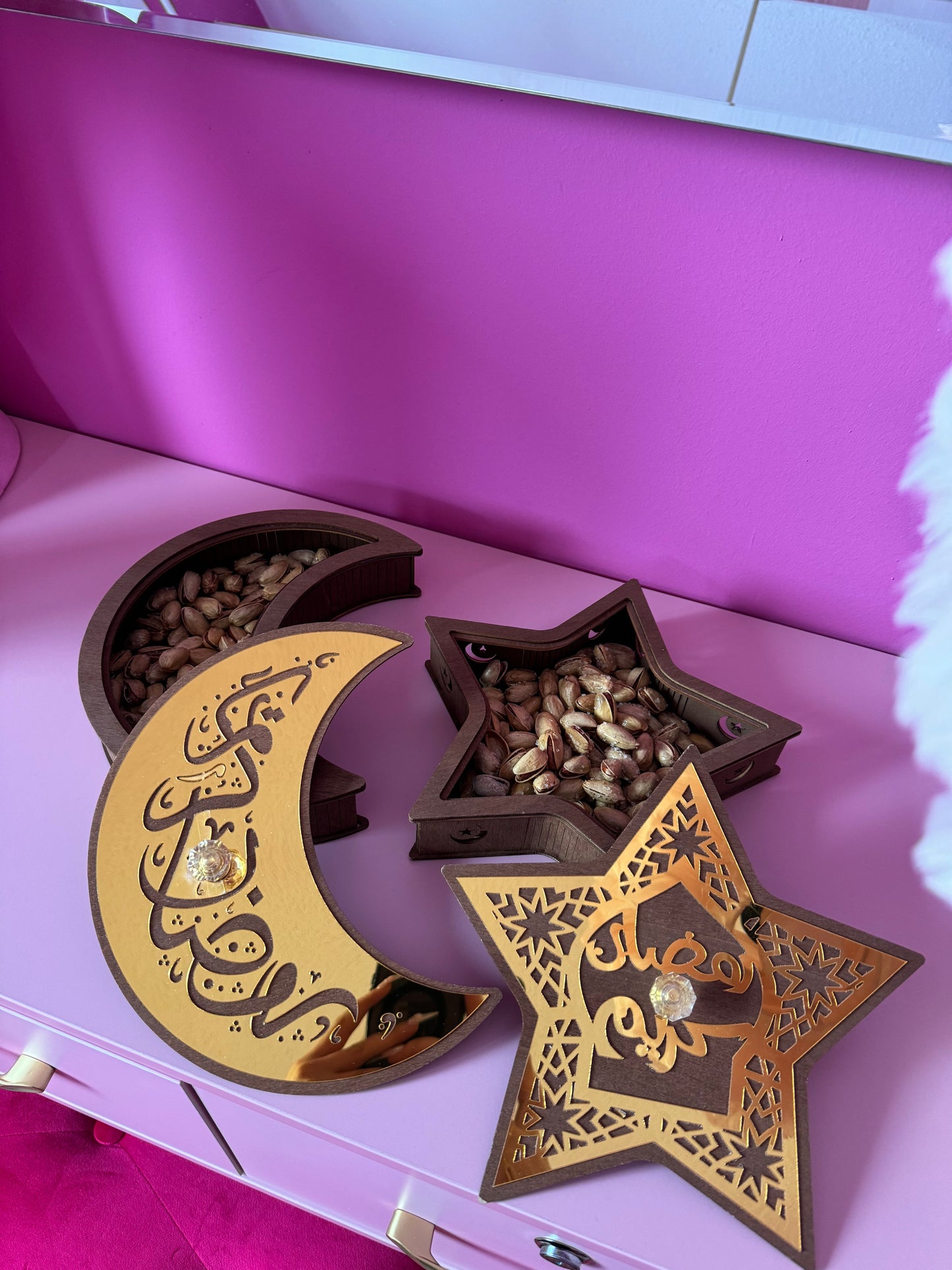 Ramadan Tray with Lid - Moon Design