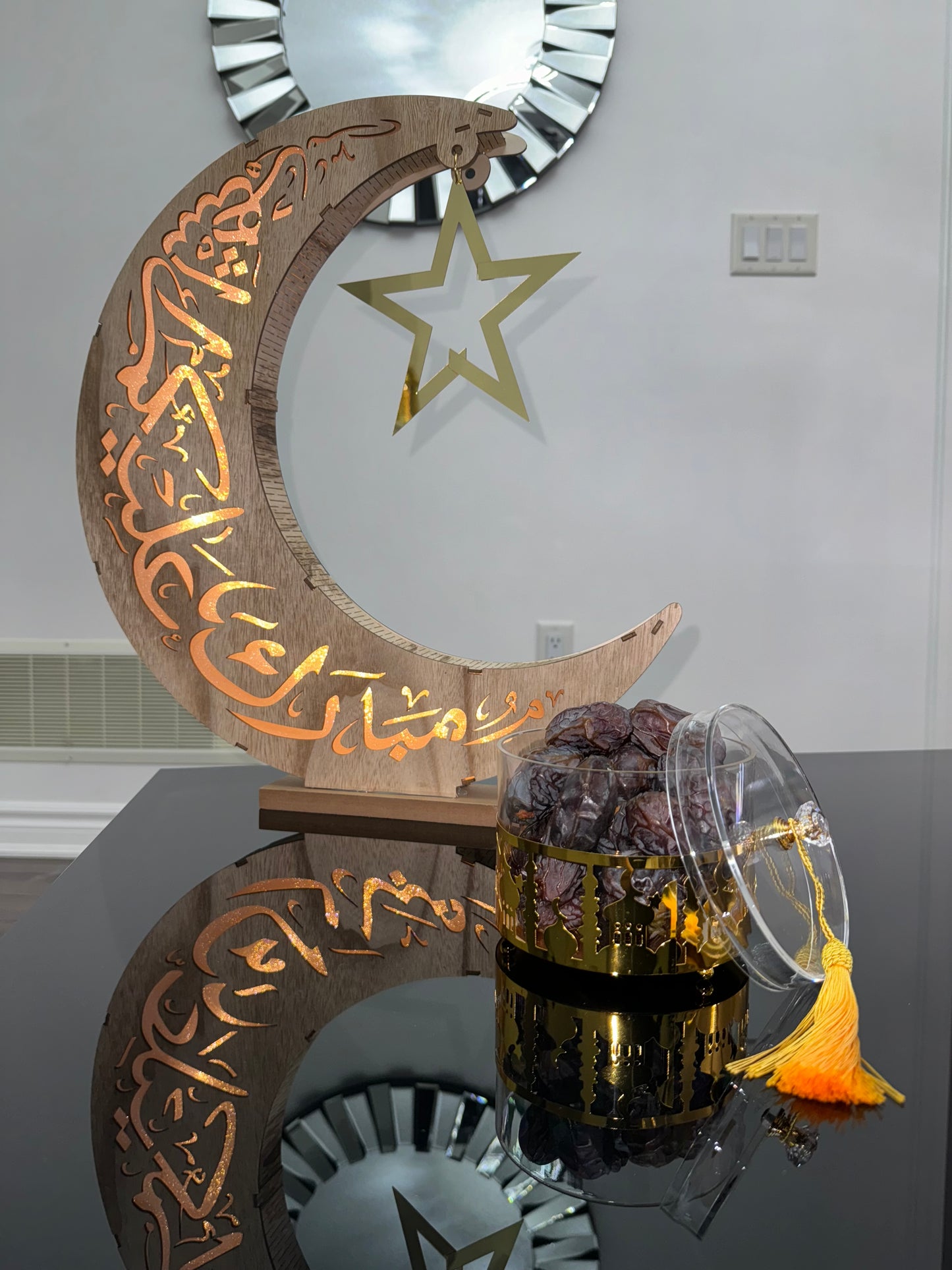 Elegant Ramadan Plastic Storage Jars with Lids