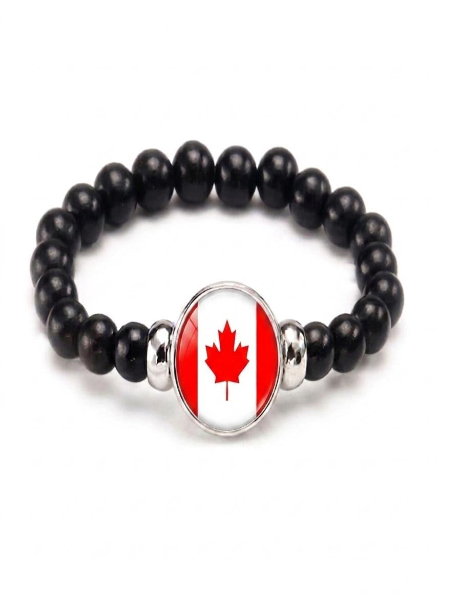 Canada Flag Beaded Bracelet