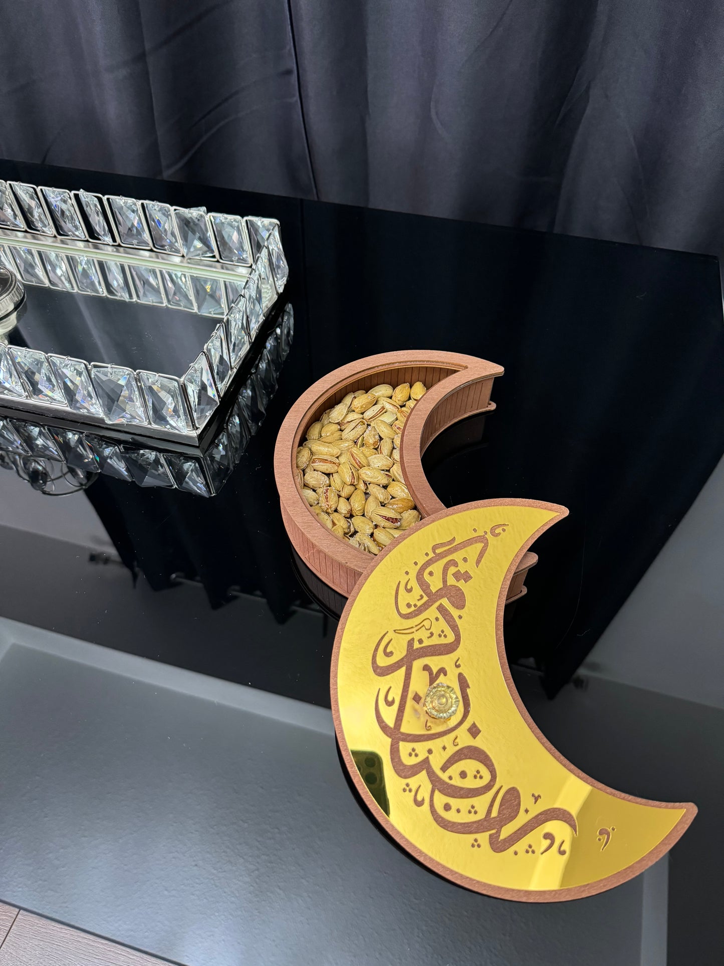 Ramadan Tray with Lid - Moon Design