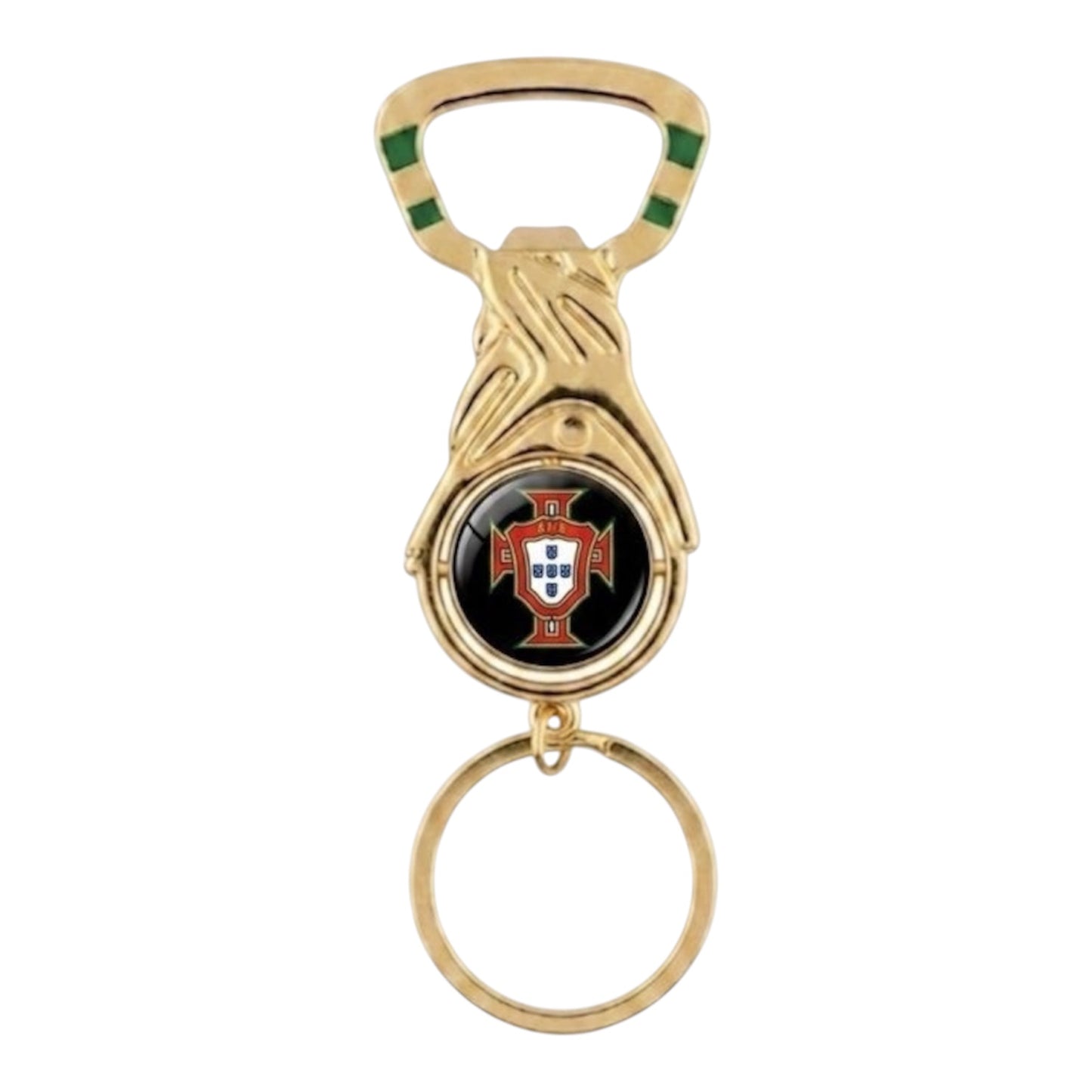 Portugal Flag Metal Bottle Opener Keychain