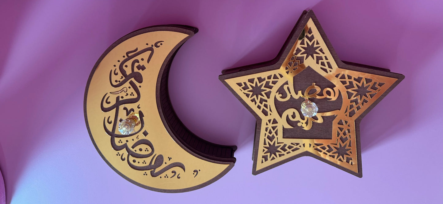 Ramadan Tray with Lid - Moon Design