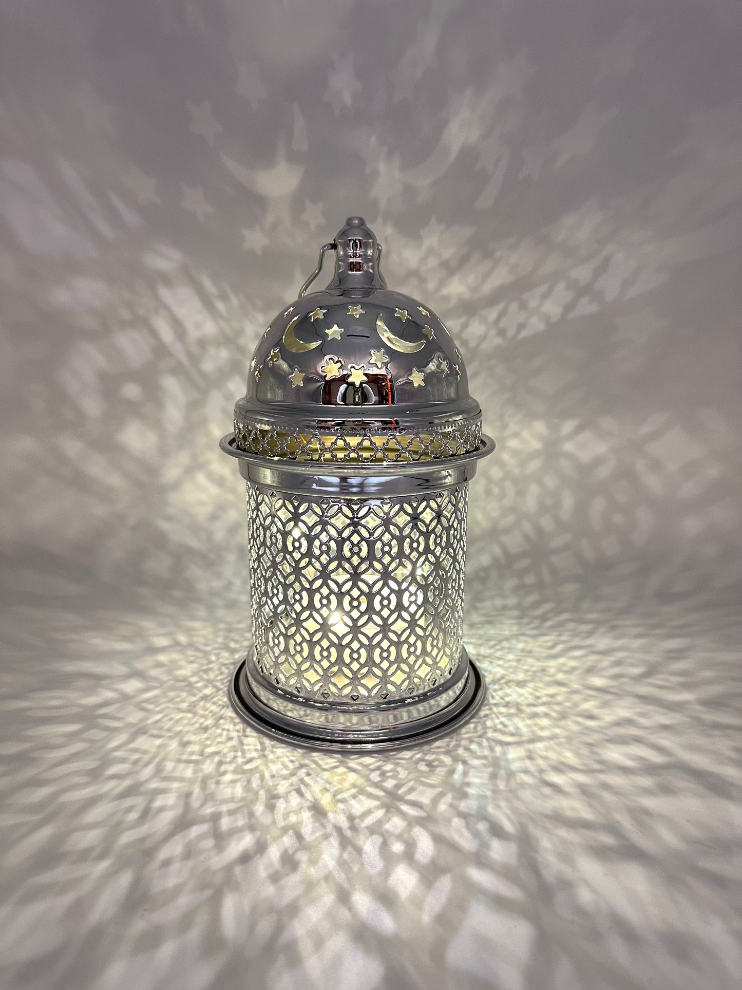 Ramadan Lantern with Lights and Singing- Silver