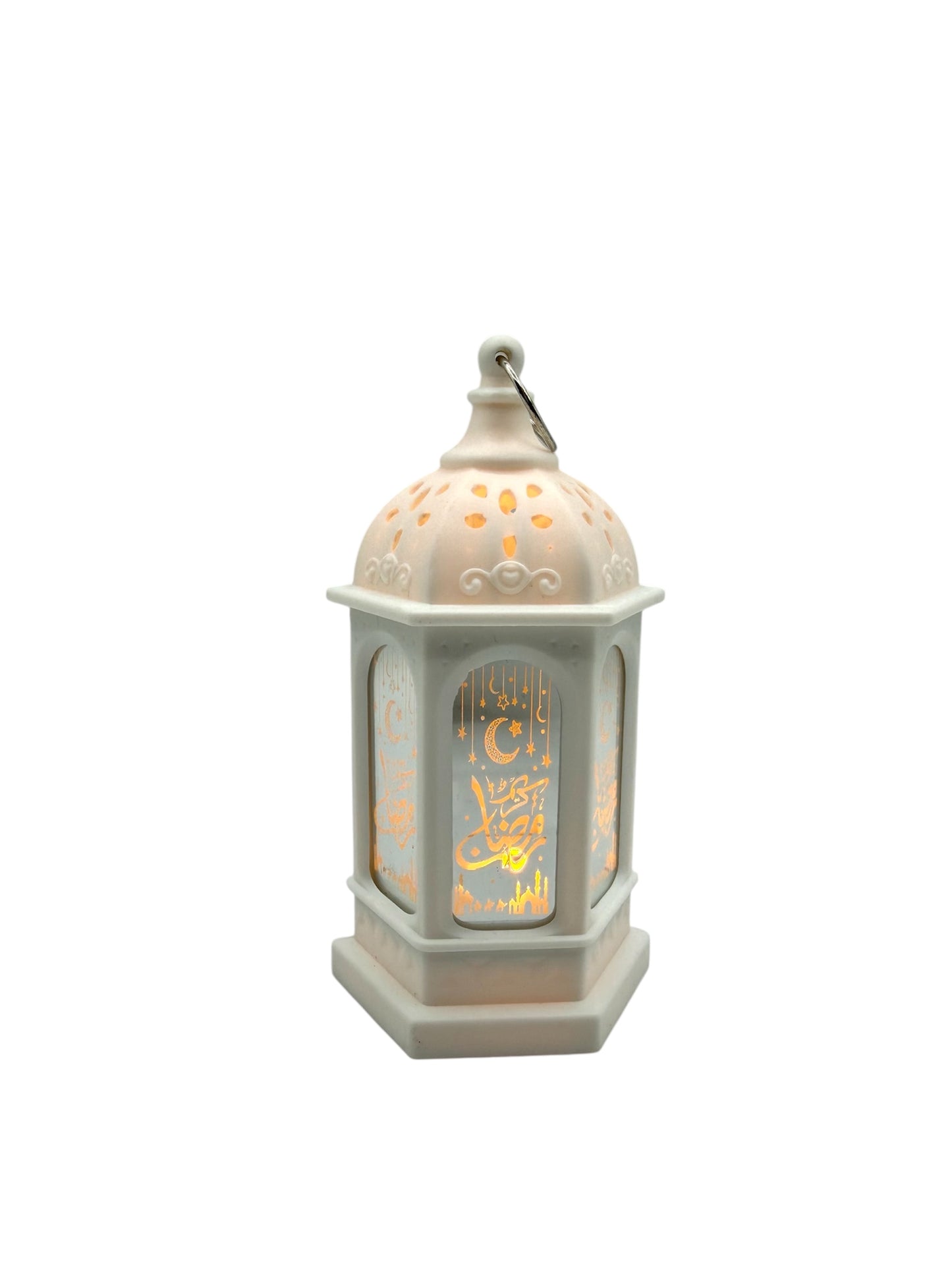 Ramadan Lantern with Lights - White