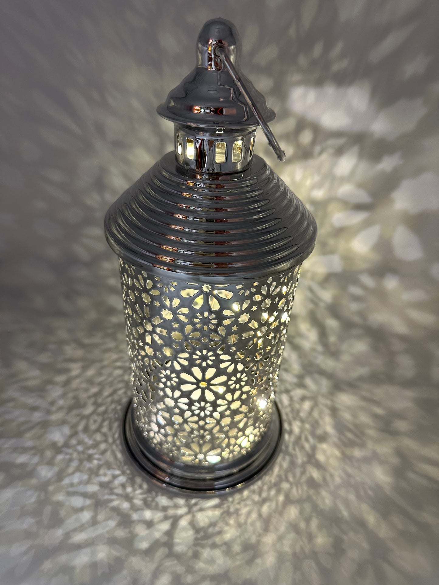 Ramadan Lantern with Lights and Singing- Silver