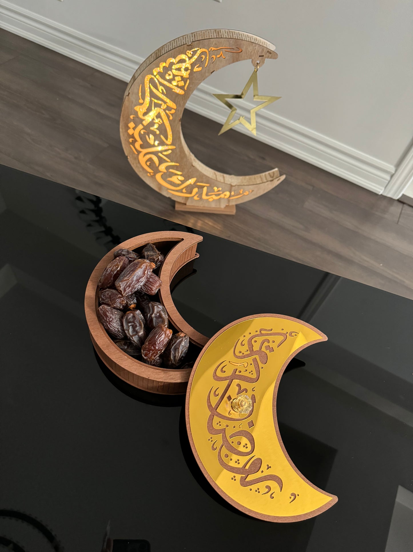 Ramadan Tray with Lid - Moon Design