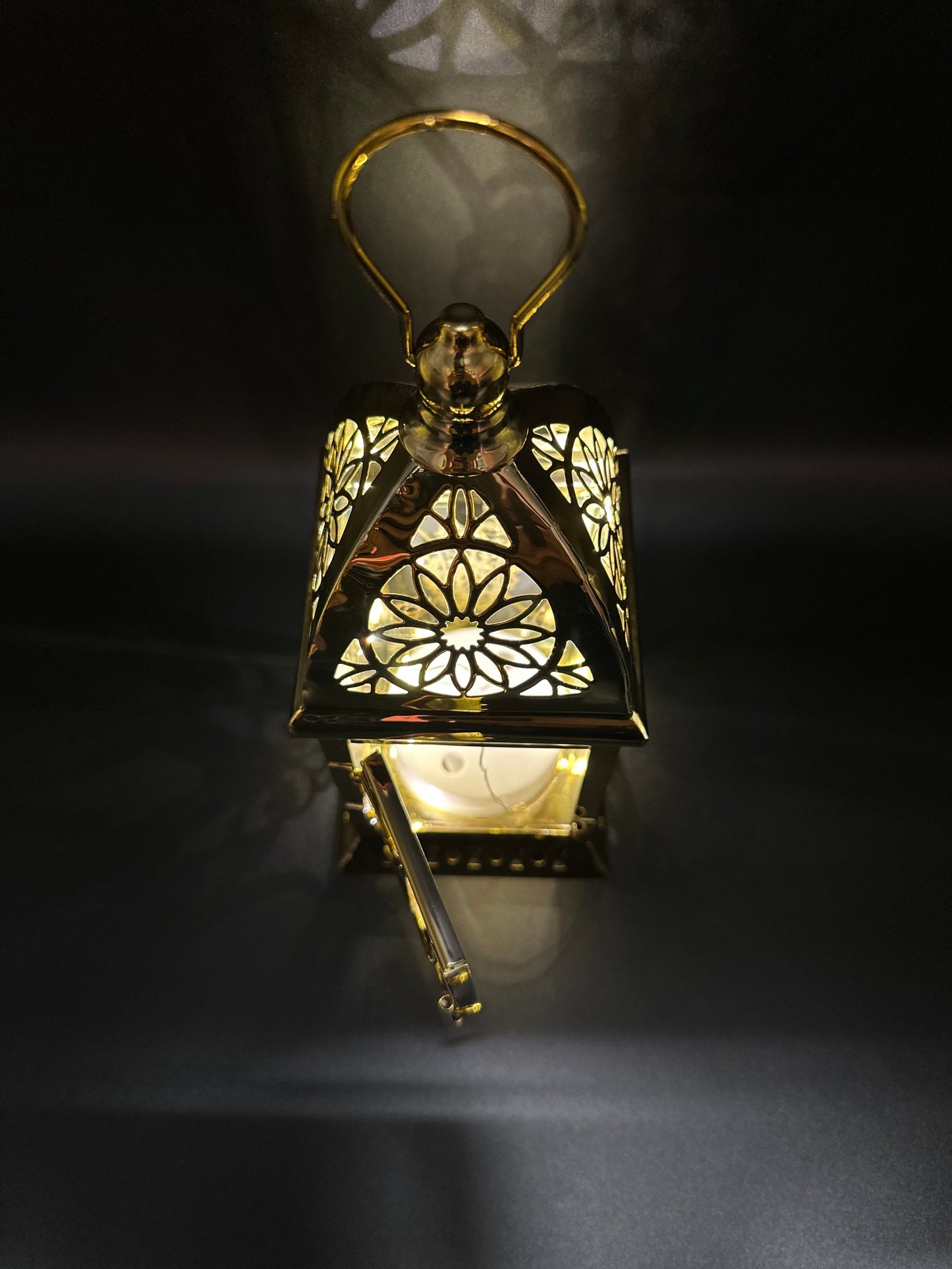 Ramadan Lantern with Lights - Gold