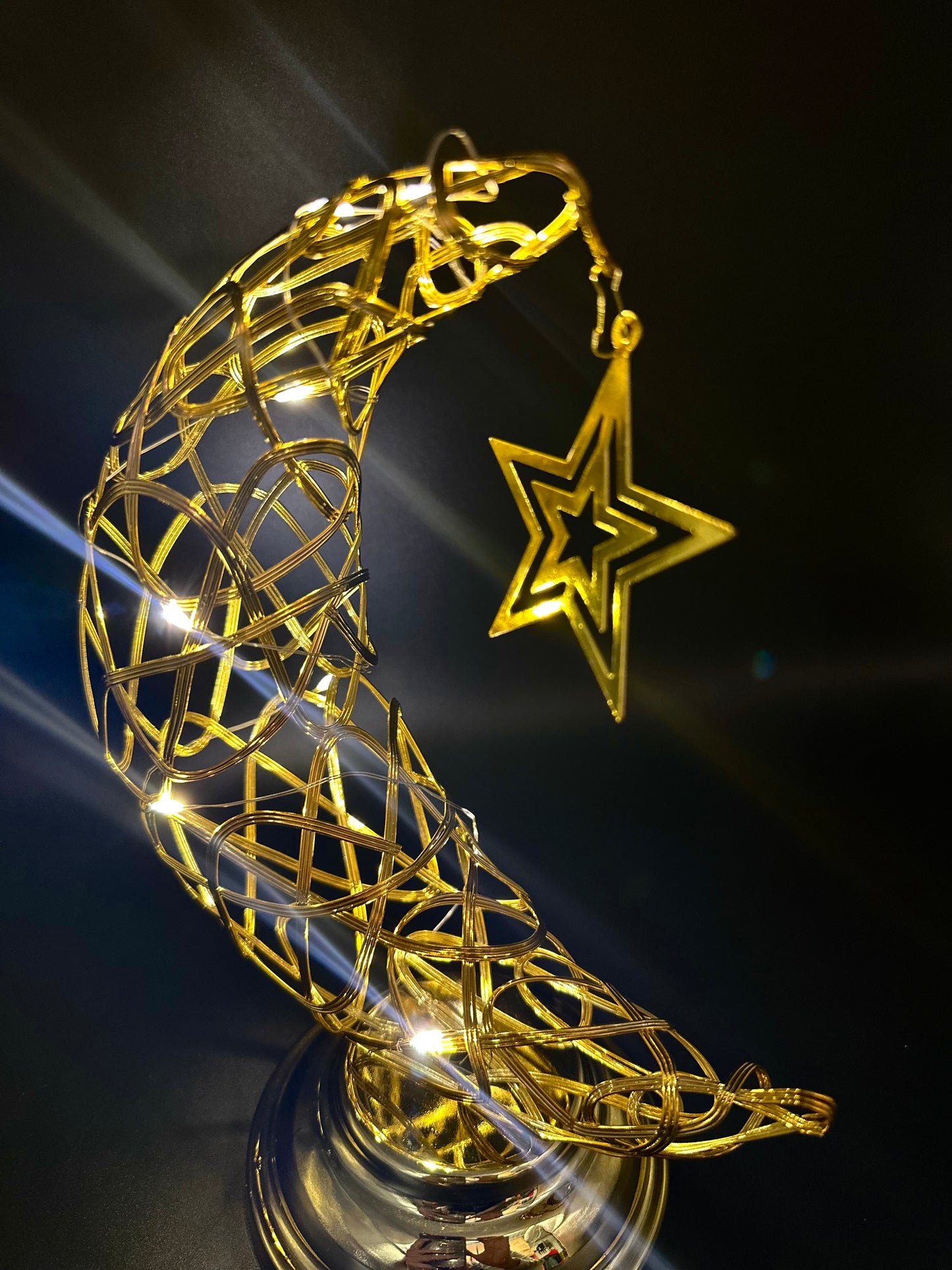 Crescent Moon Lamp With Lights