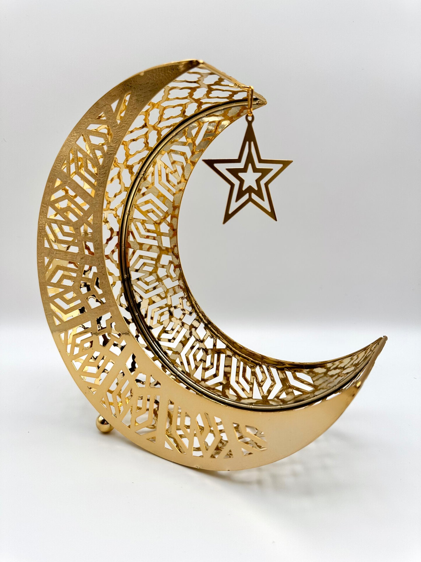 Elegant Golden Ramadan Tray Moon Design