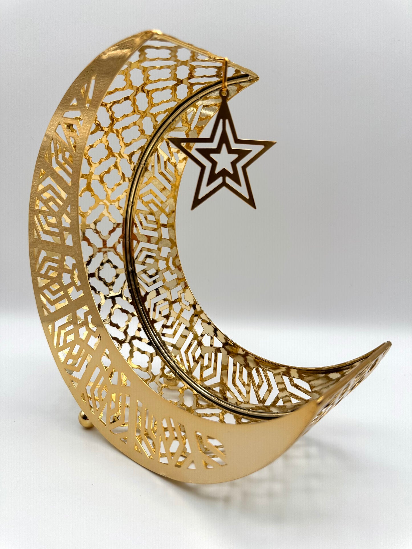 Elegant Golden Ramadan Tray Moon Design