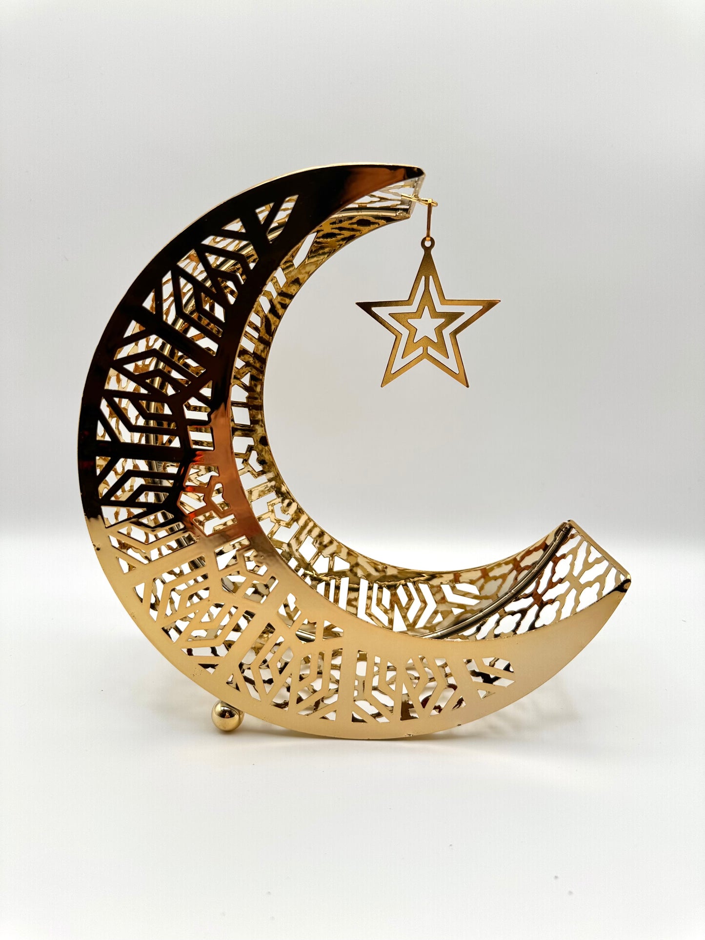 Elegant Golden Ramadan Tray Moon Design