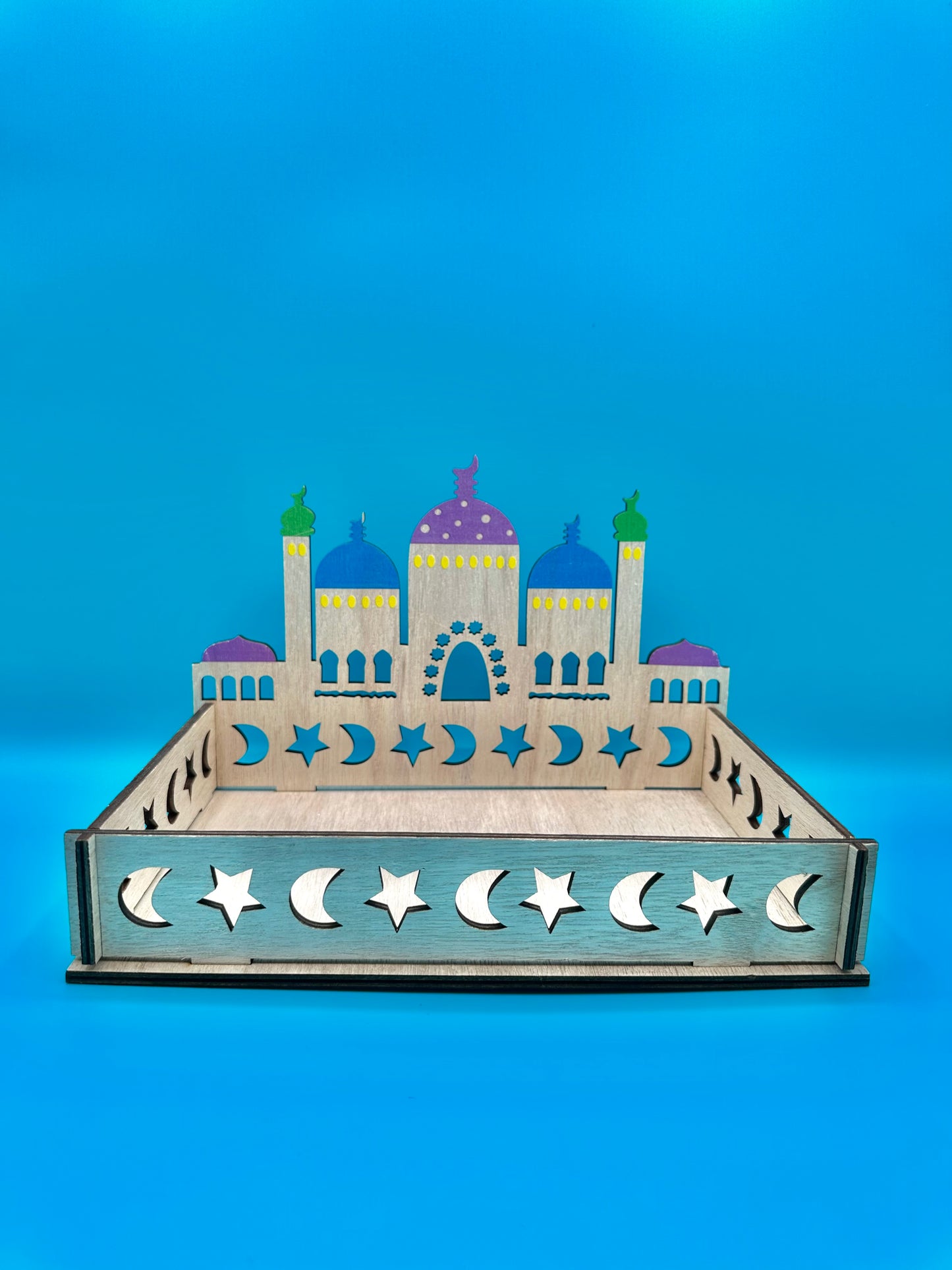 Wooden Dessert Tray - Mosque Design