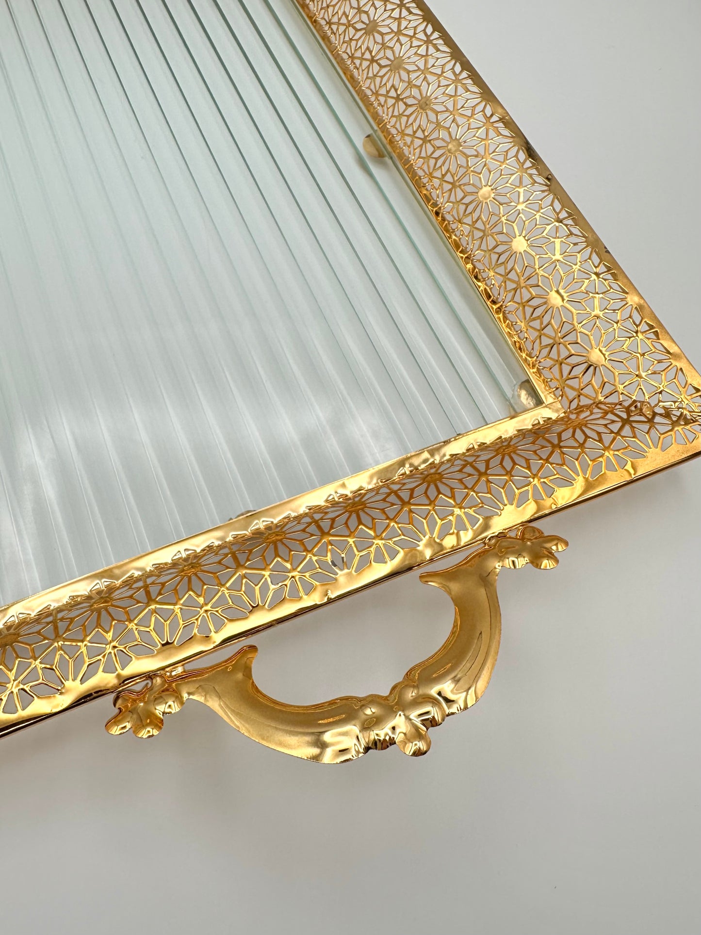 Set of Elegant Golden Ramadan Trays - 2 Pieces