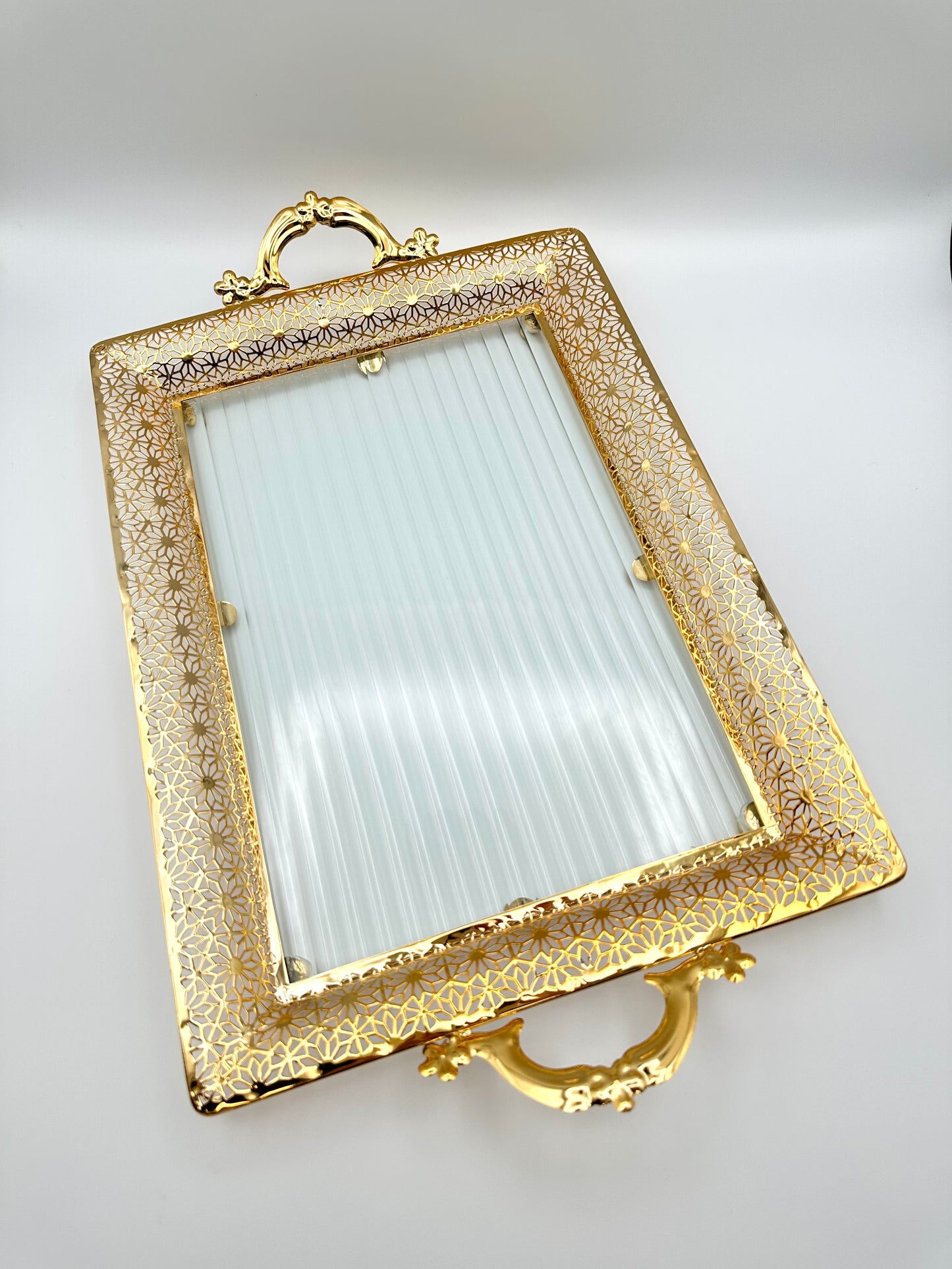Set of Elegant Golden Ramadan Trays - 2 Pieces