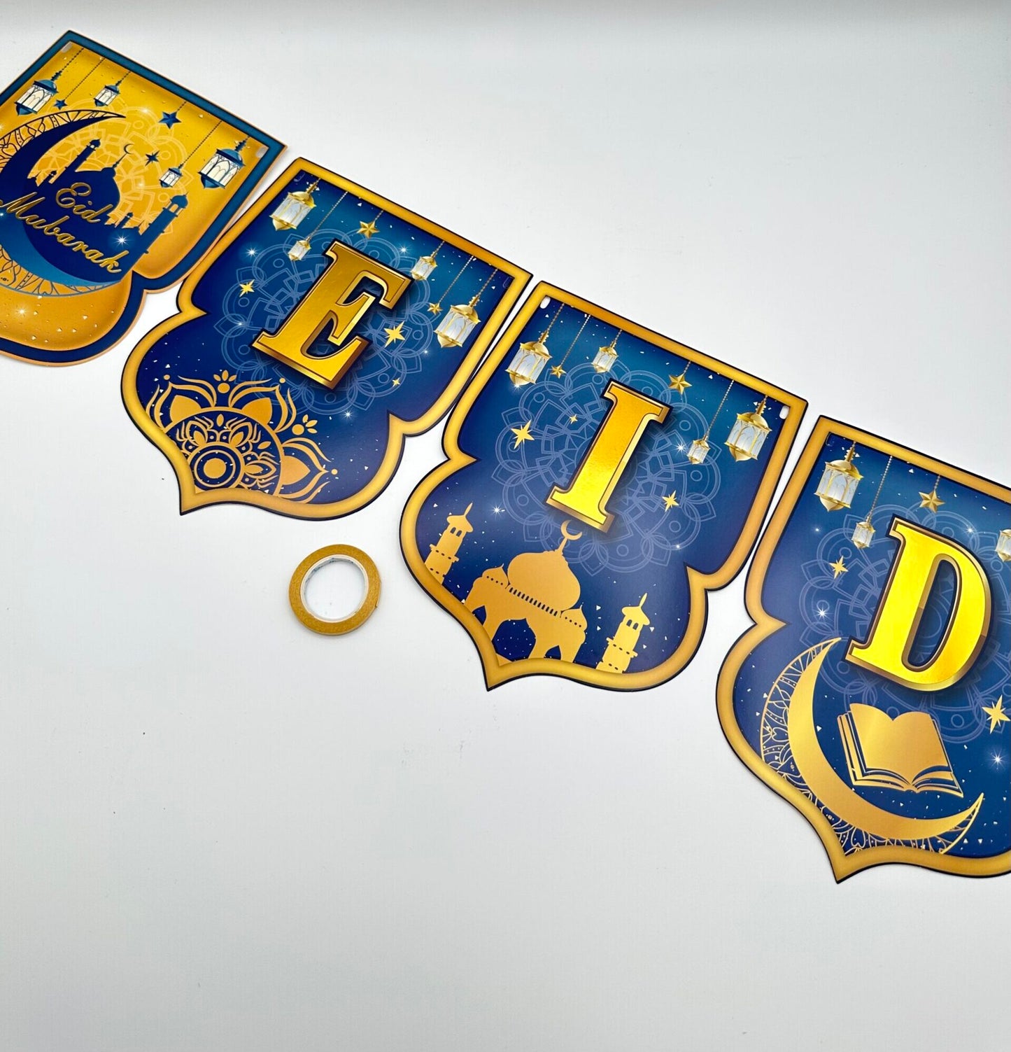 Eid Mubarak Banner- Blue Gold
