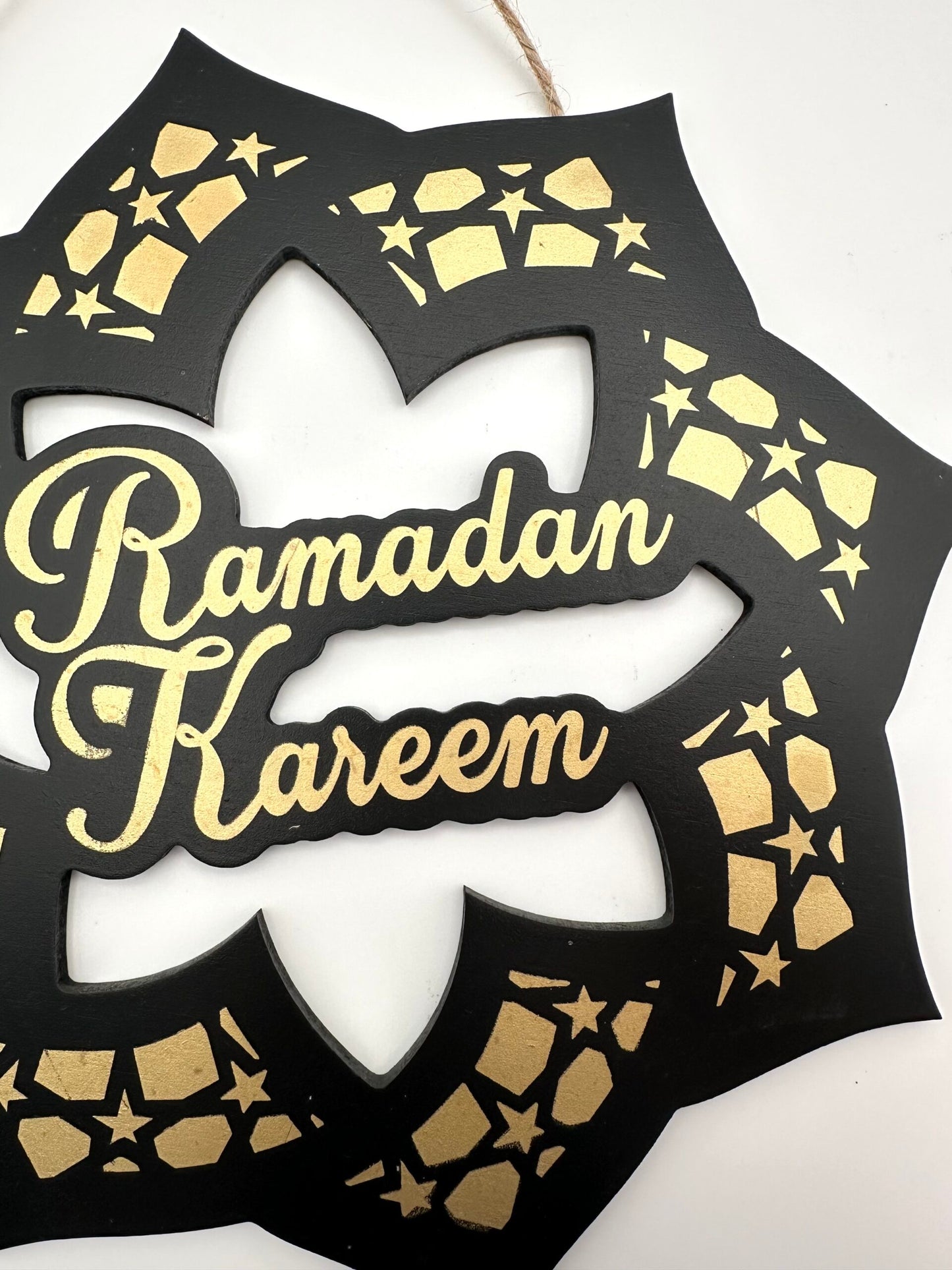 Ramadan Kareem Wall Wooden Design - Black