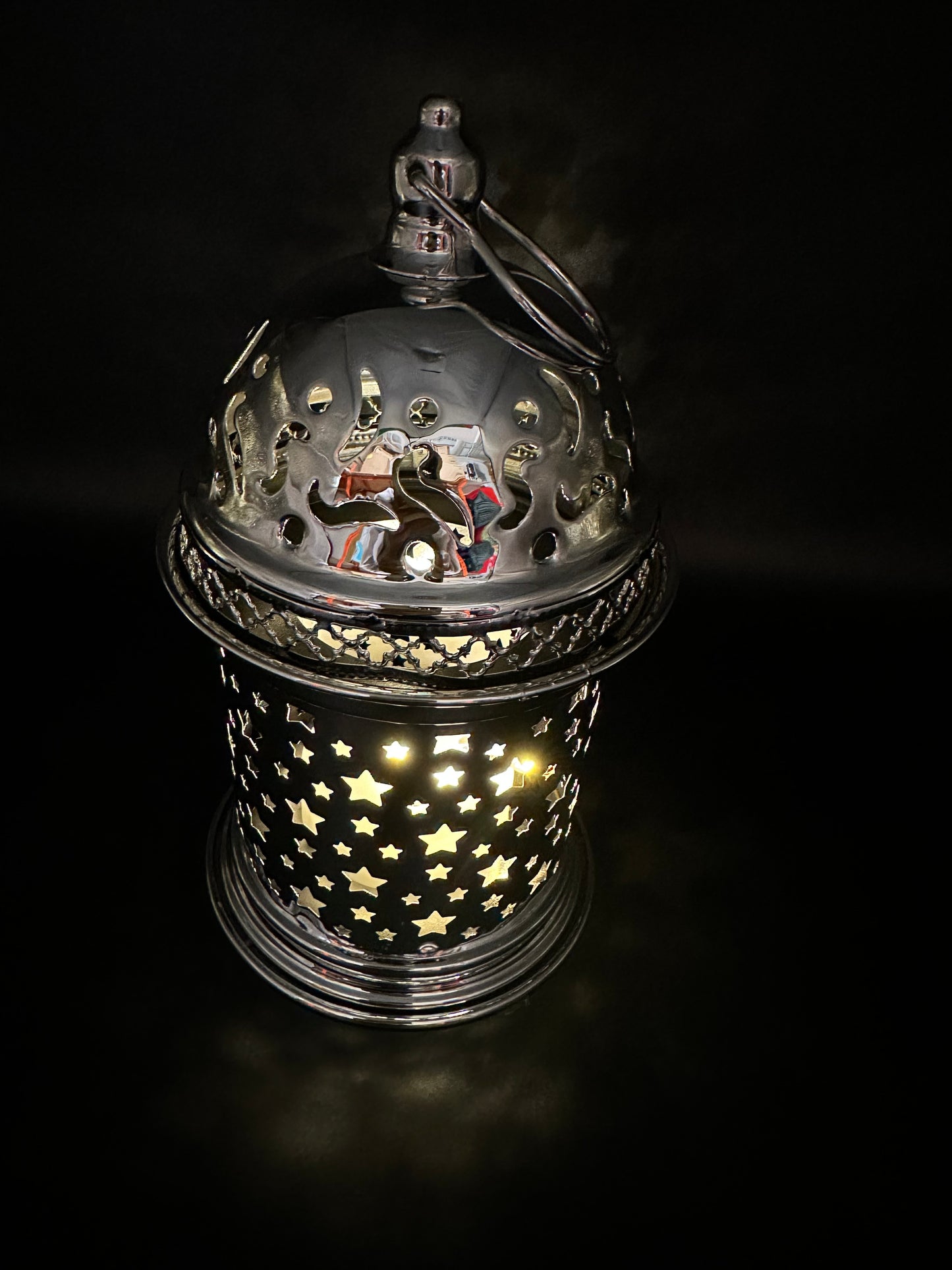Ramadan Lantern with Lights and Singing- Silver