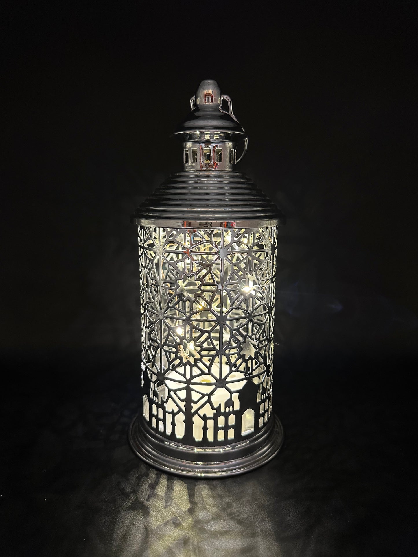 Ramadan Lantern with Lights and Singing- Silver