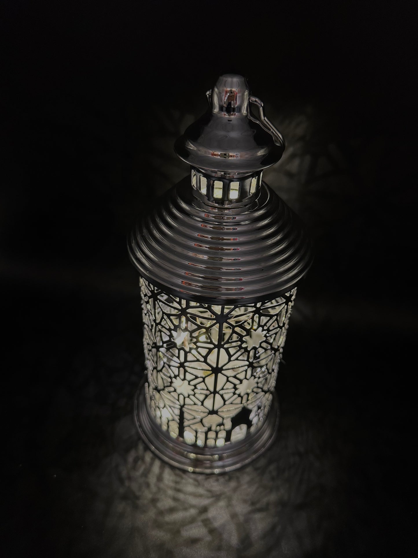 Ramadan Lantern with Lights and Singing- Silver