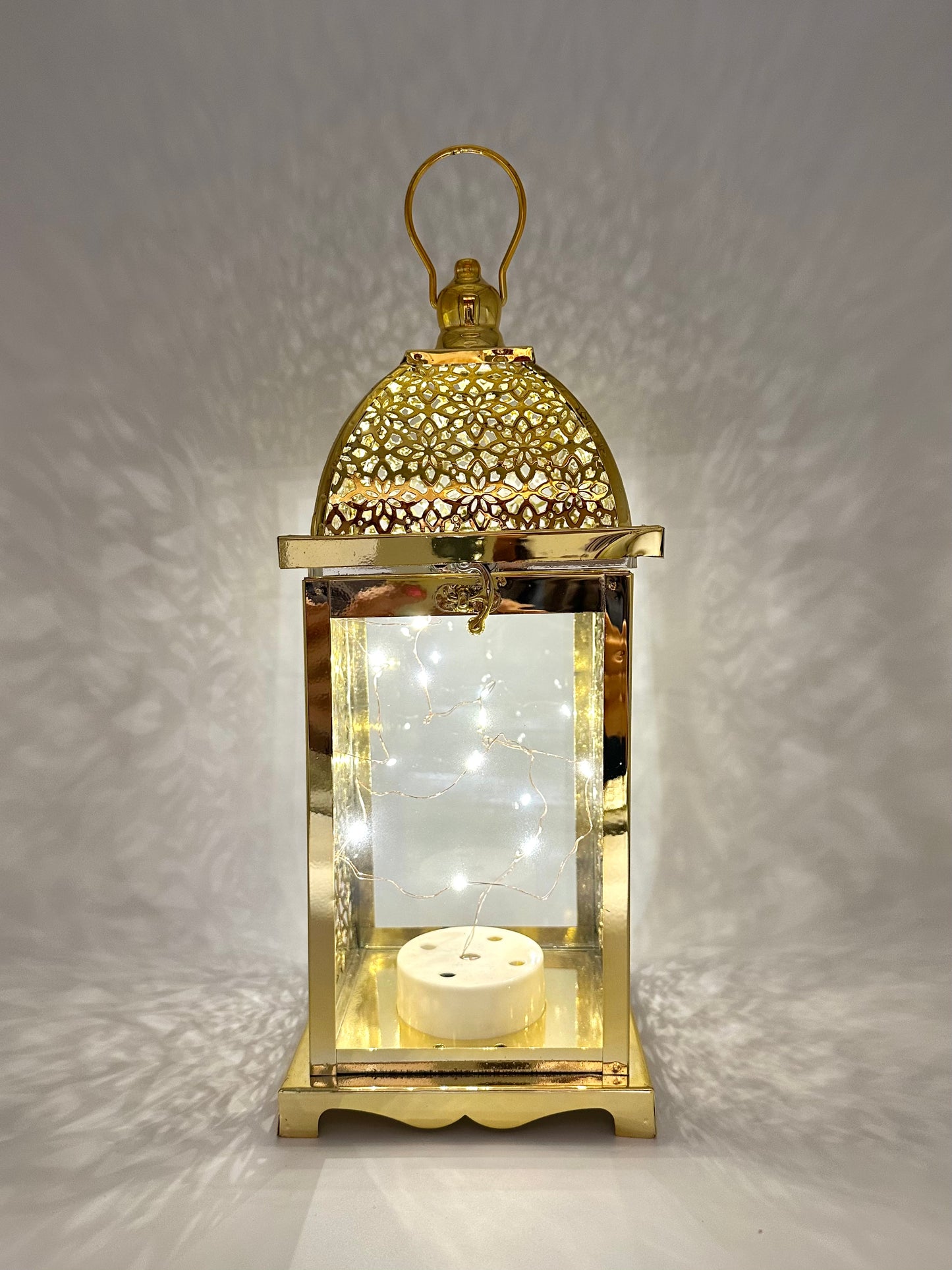 Medium Ramadan Lantern with Lights and Singing- Gold