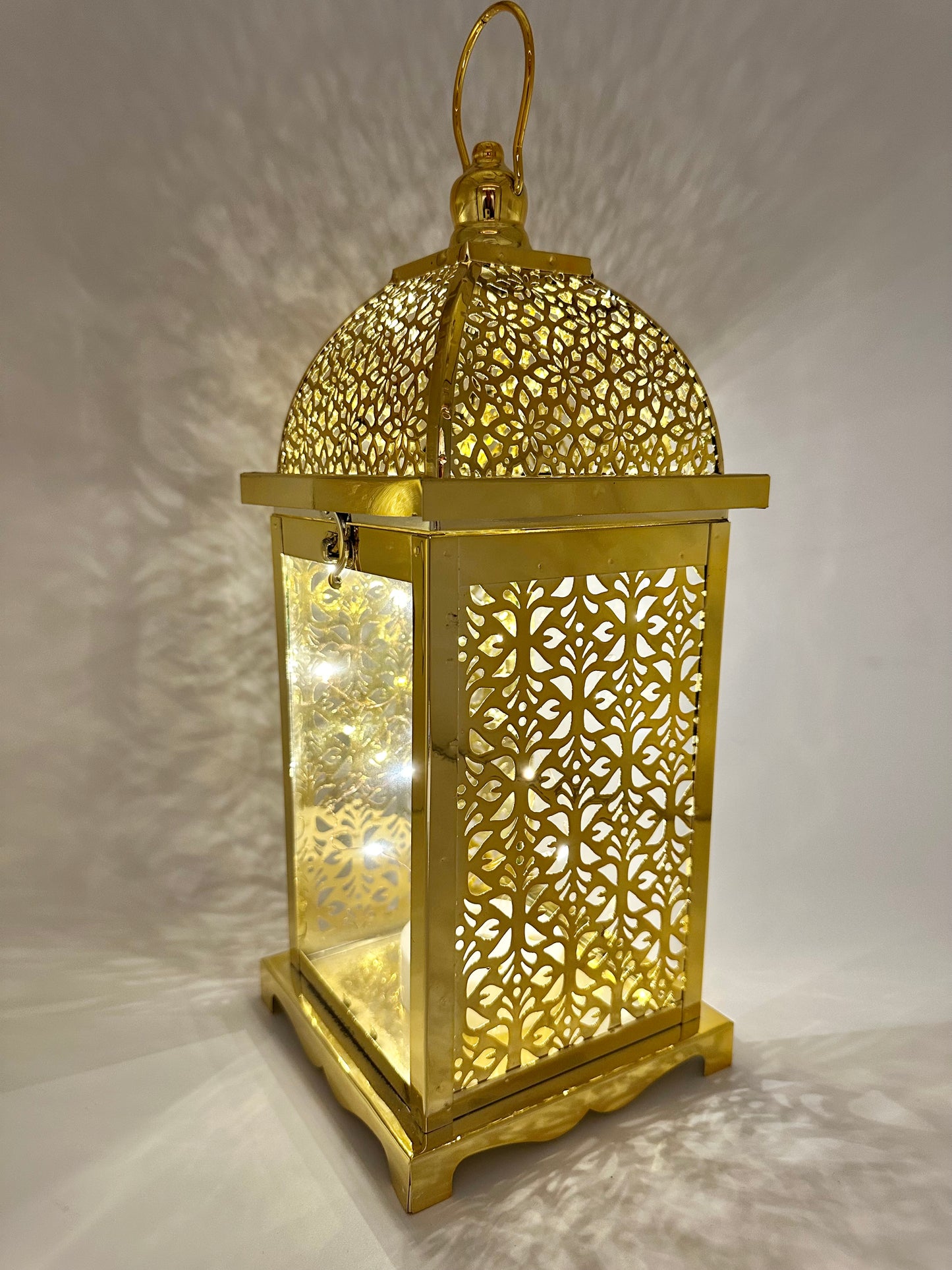 Medium Ramadan Lantern with Lights and Singing- Gold