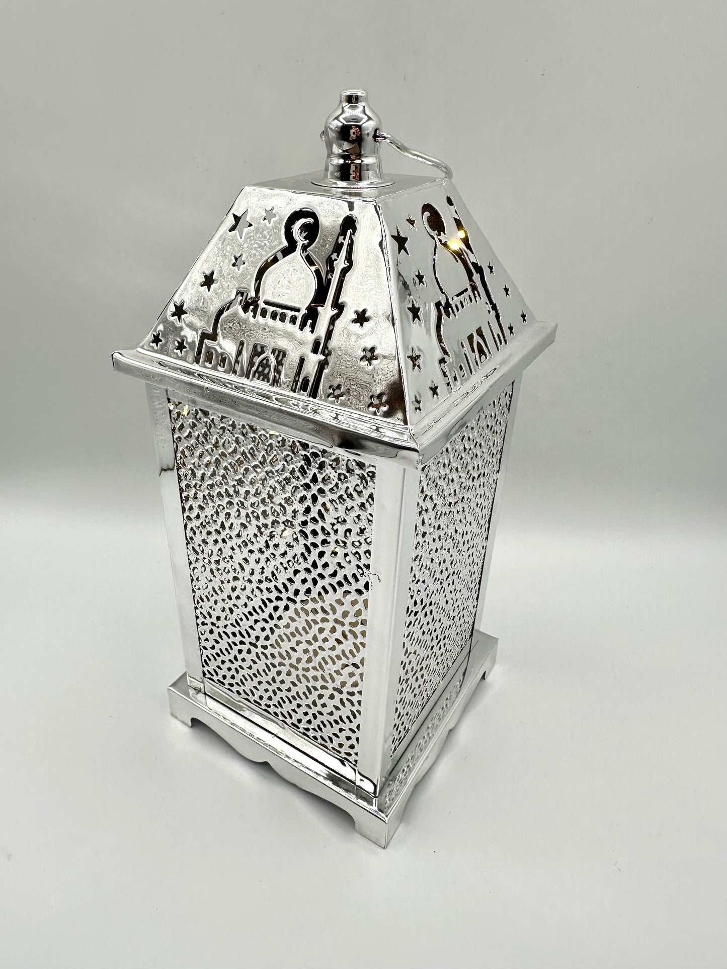 Ramadan Lantern with Lights and Singing- Silver