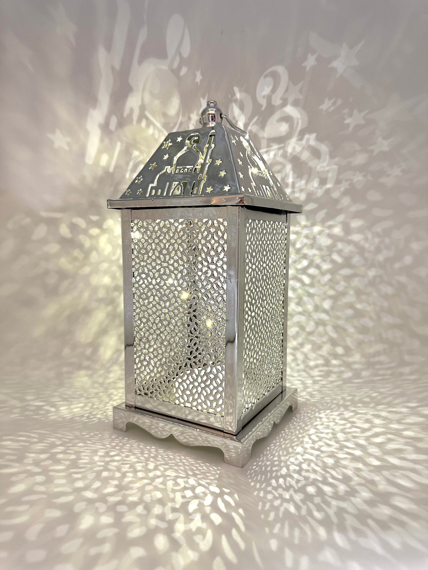 Ramadan Lantern with Lights and Singing- Silver