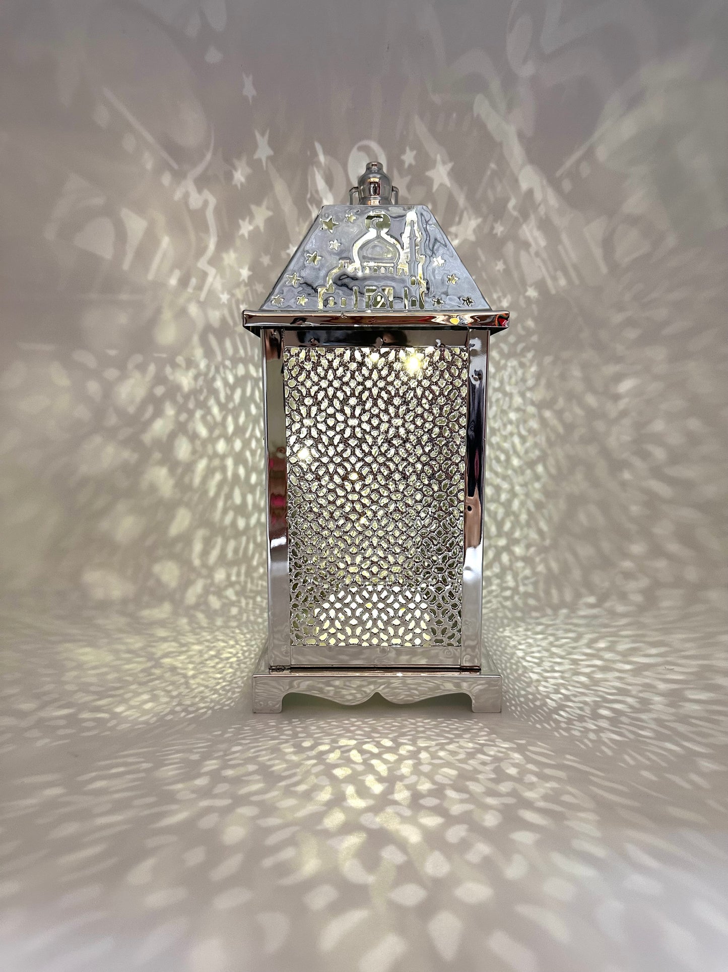 Ramadan Lantern with Lights and Singing- Silver