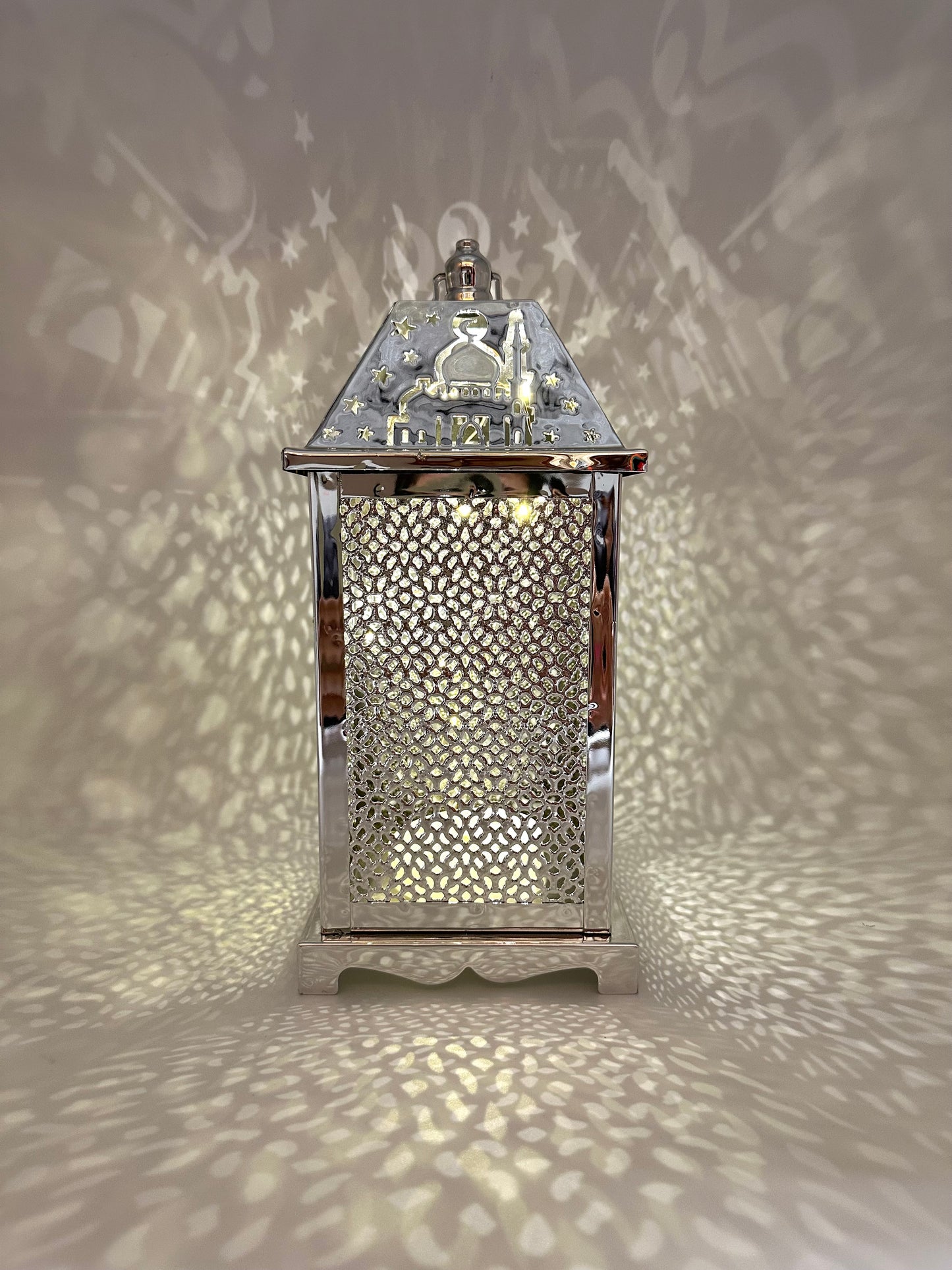 Ramadan Lantern with Lights and Singing- Silver