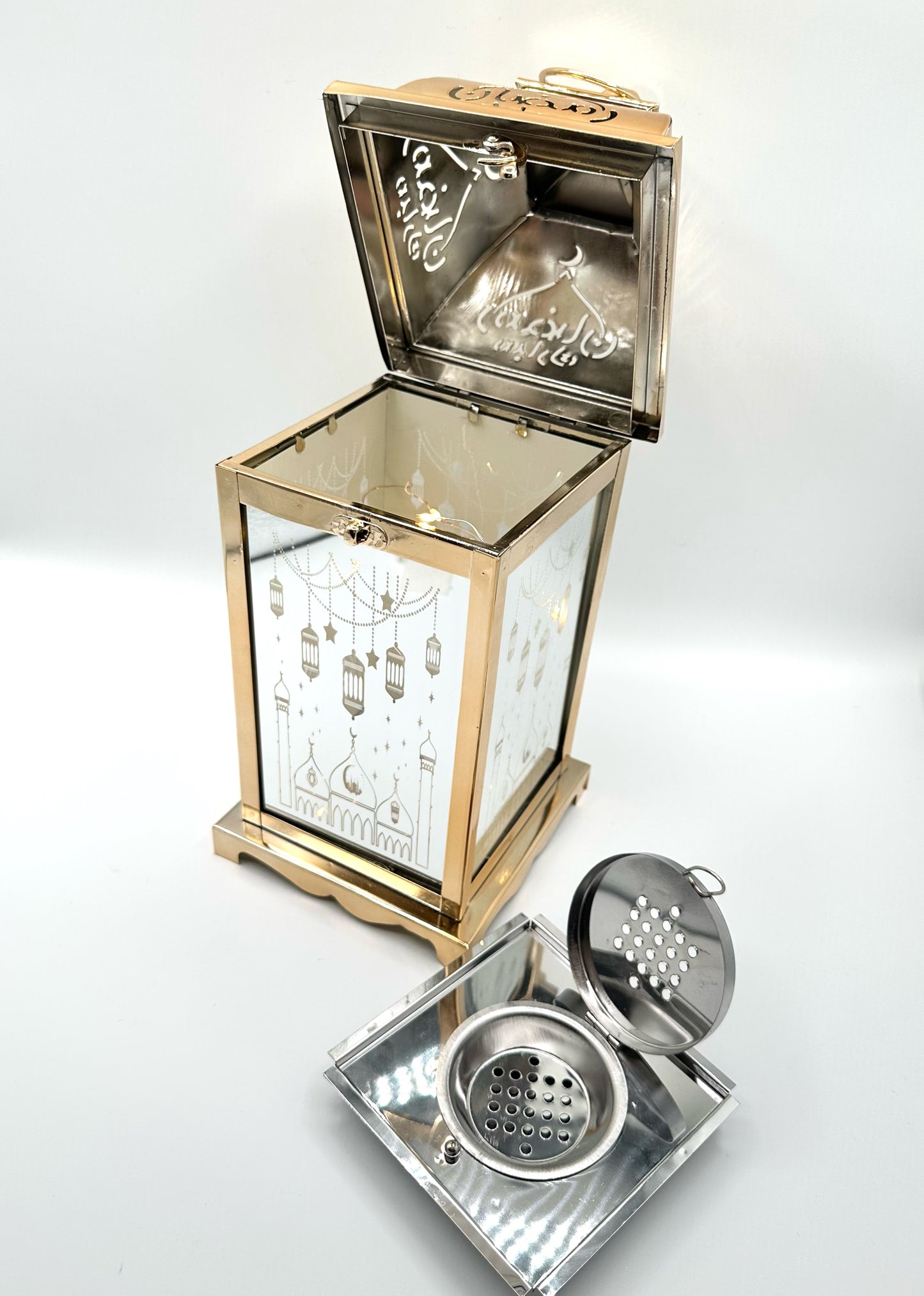 Medium Ramadan Lantern with Lights, singing and Incense Burner