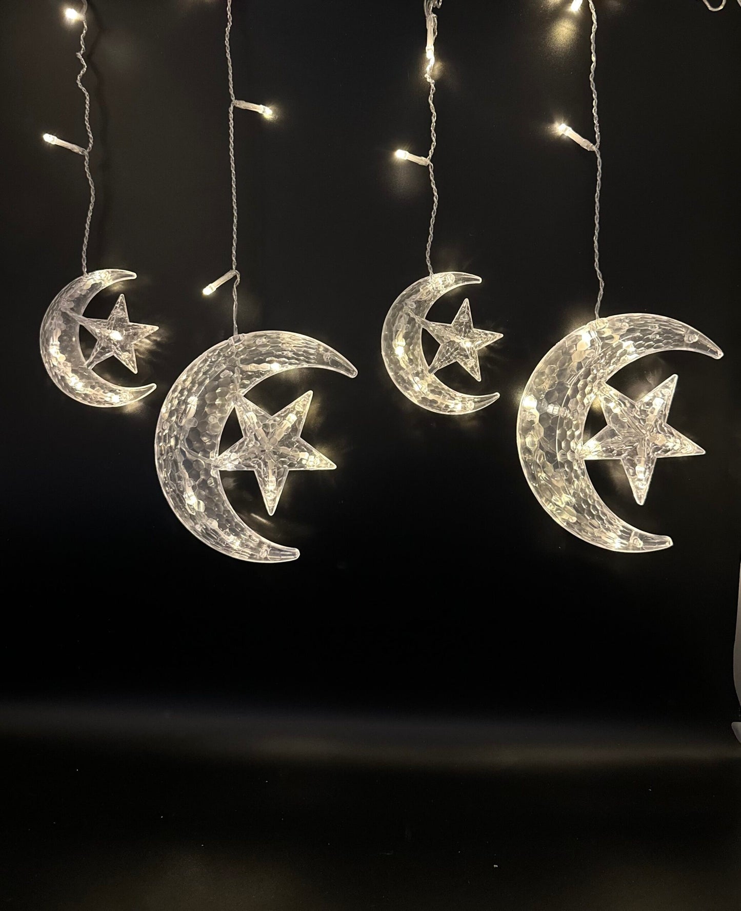 Sparkling LED Fairy Lights Set – Crescent with star