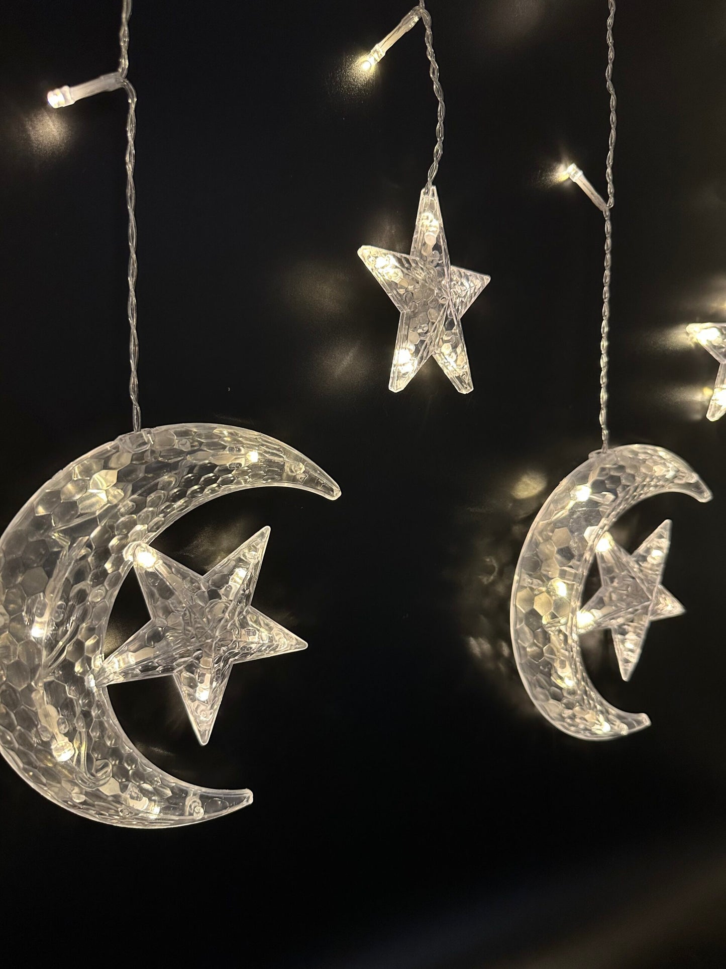 Sparkling LED Fairy Lights Set – Crescent with star and small stars