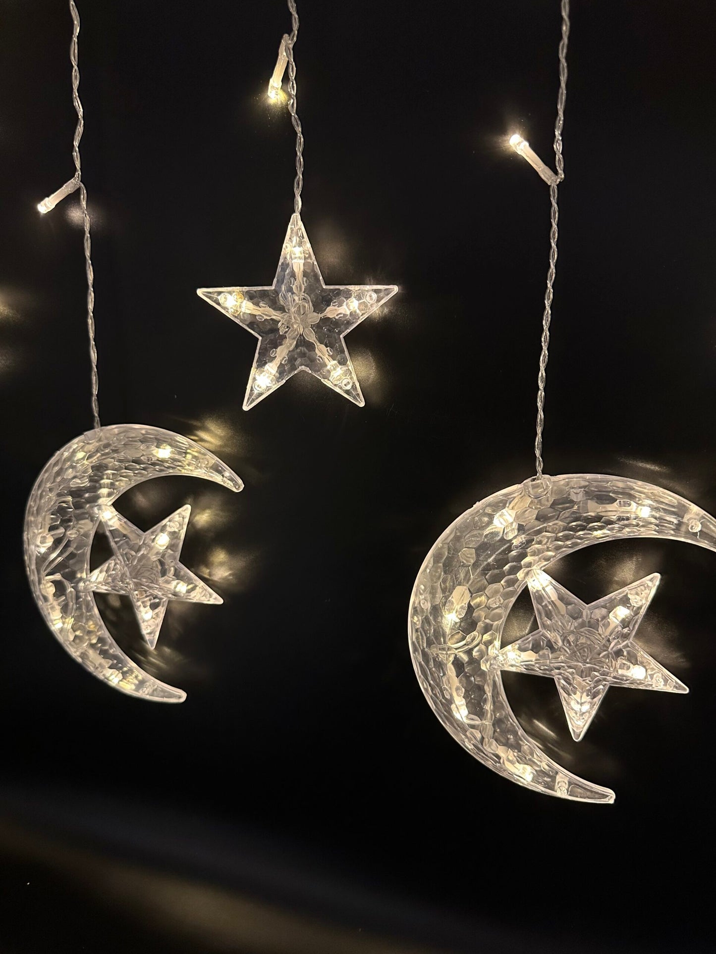 Sparkling LED Fairy Lights Set – Crescent with star and small stars