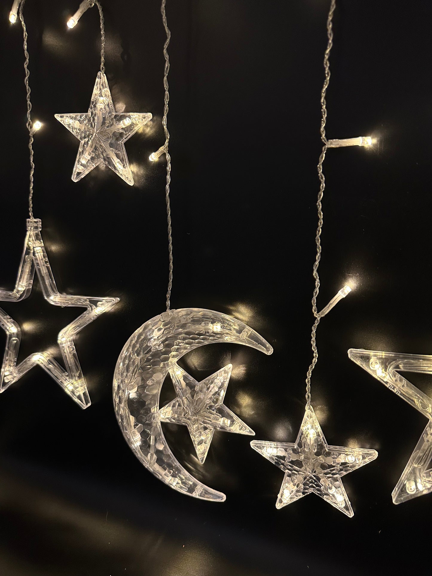 Sparkling LED Fairy Lights Set – Crescent with star and stars