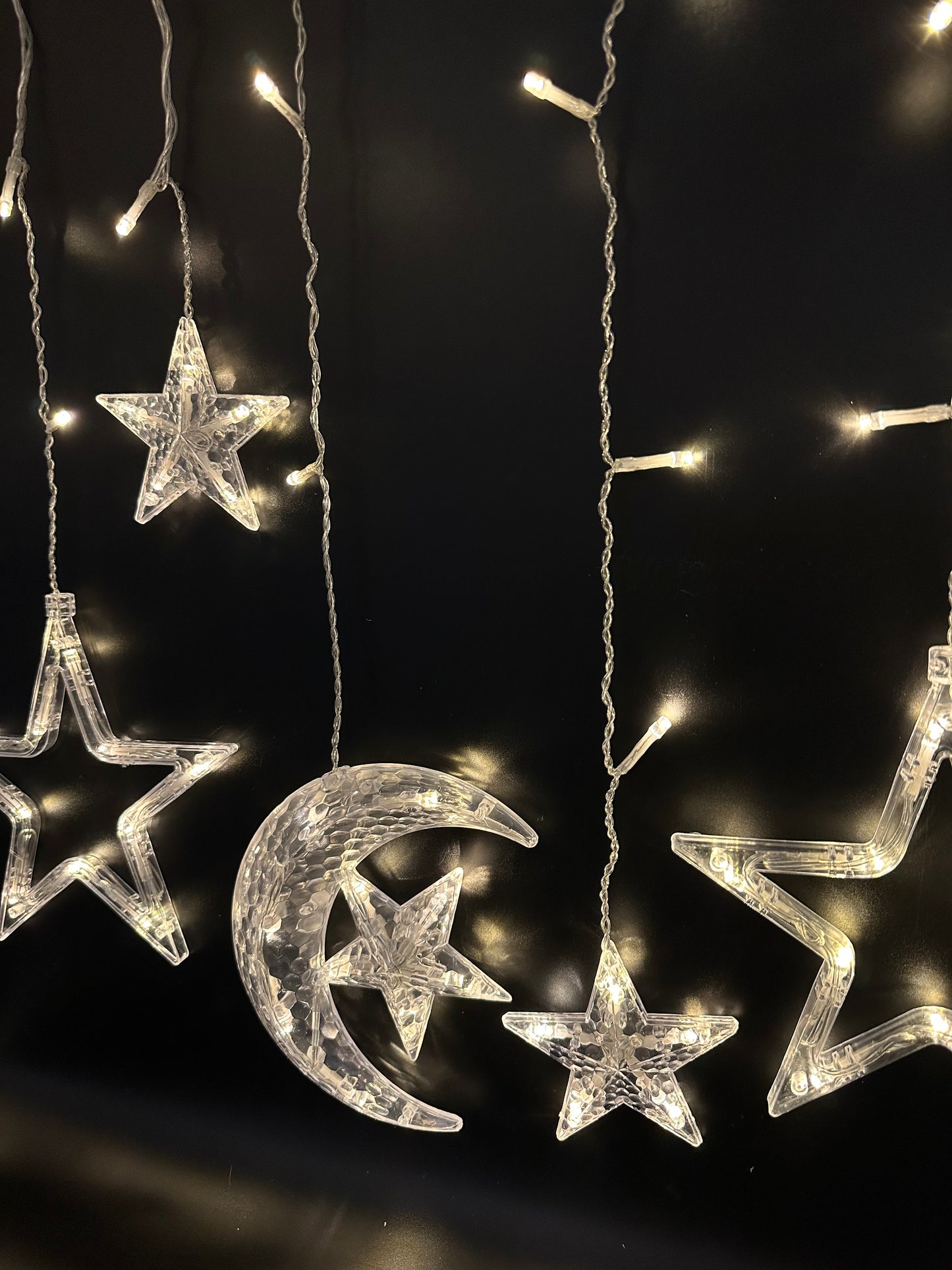 Sparkling LED Fairy Lights Set – Crescent with star and stars