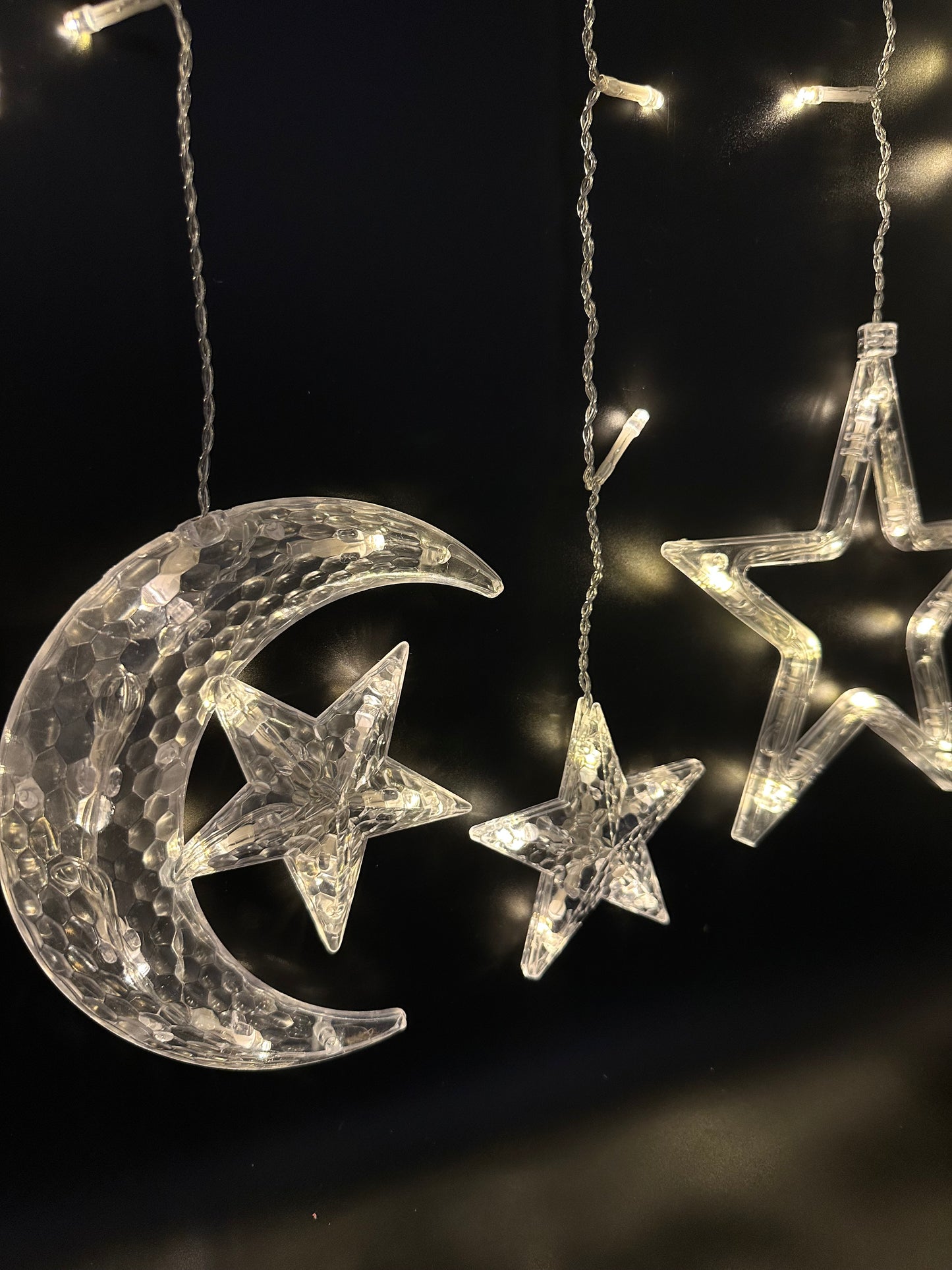 Sparkling LED Fairy Lights Set – Crescent with star and stars