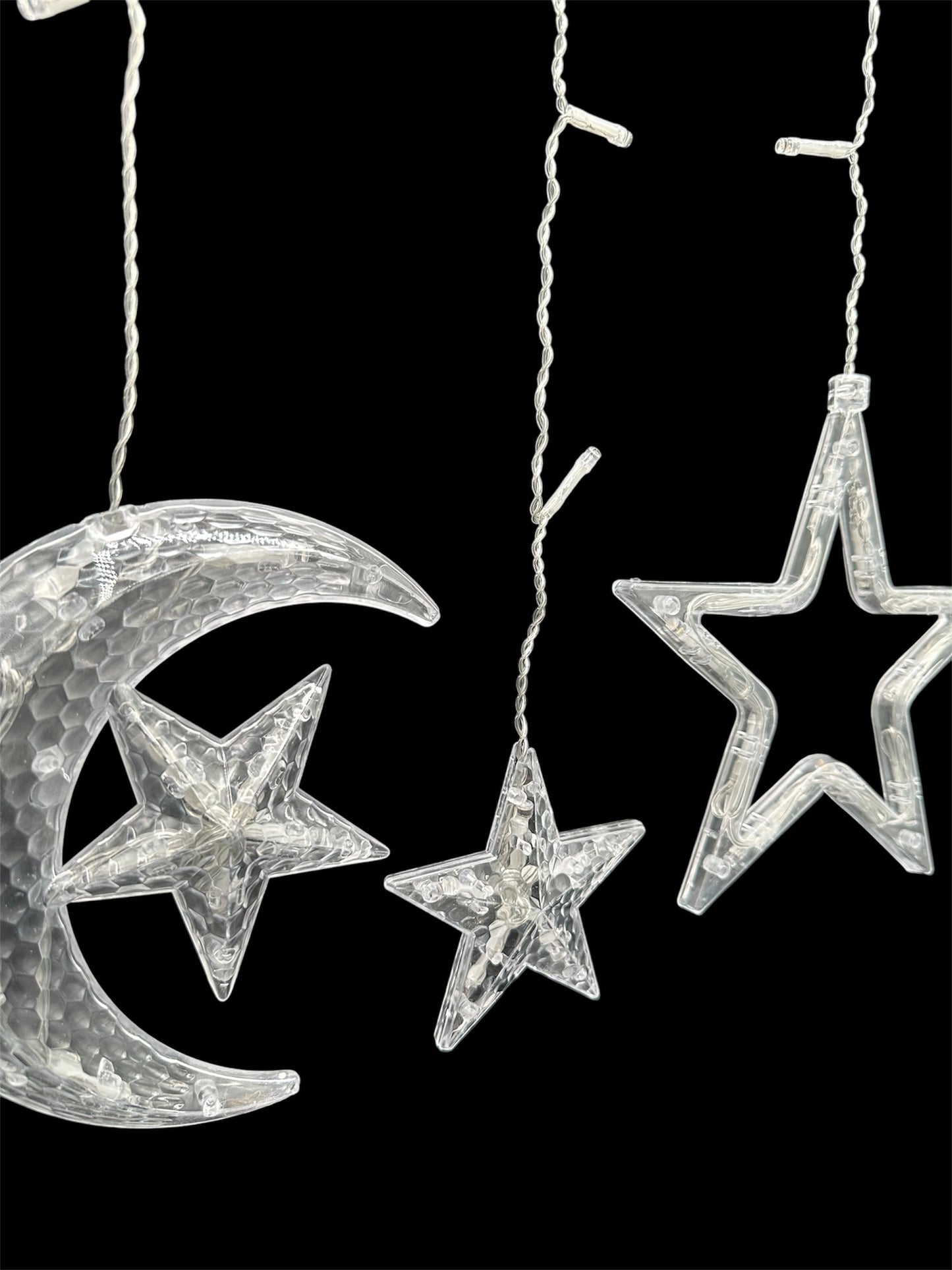 Sparkling LED Fairy Lights Set – Crescent with star and stars