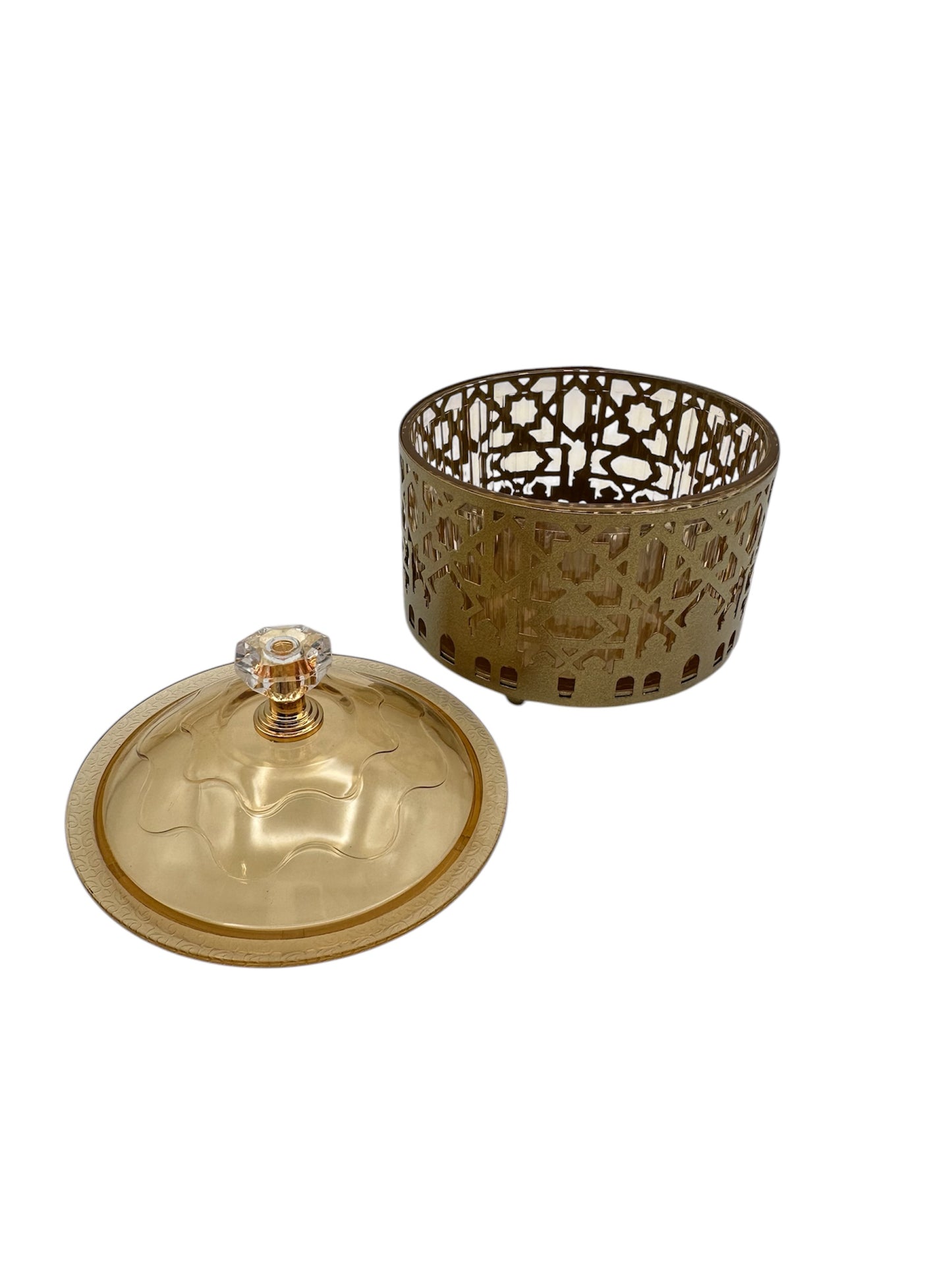 Ramadan Plastic Storage Jars with Lids - Gold