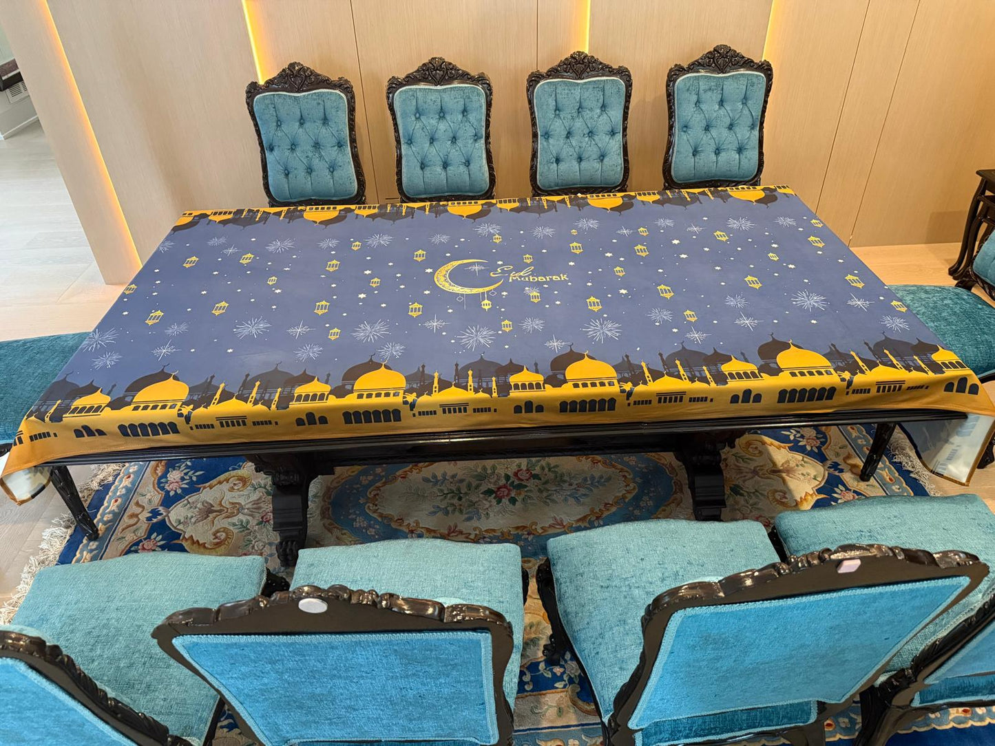 Small Eid Mubarak Tablecloth -Fabric Rectangular