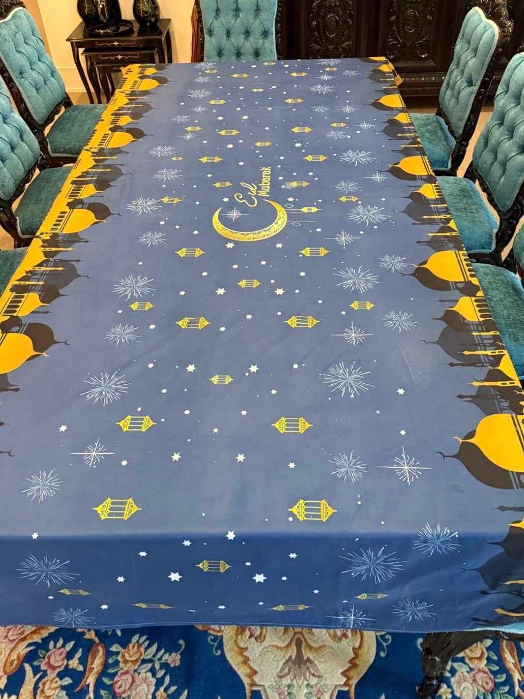 Small Eid Mubarak Tablecloth -Fabric Rectangular