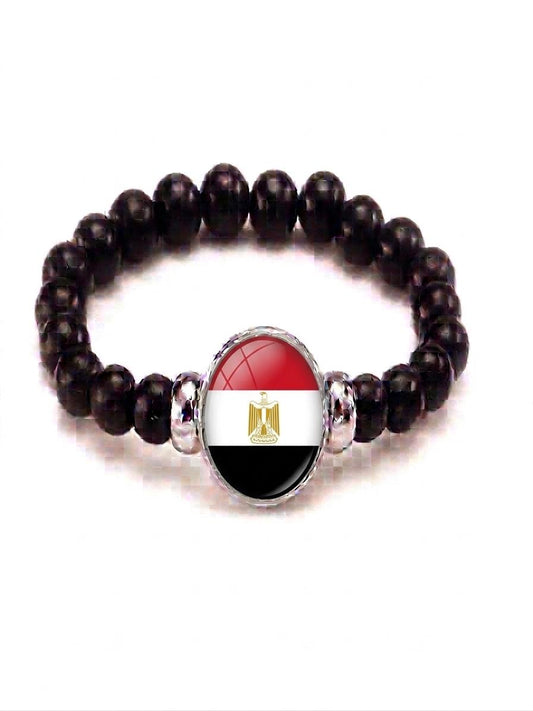 Egypt Flag Beaded Bracelet