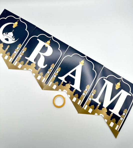 Ramadan Mubarak Banner- Dark Blue